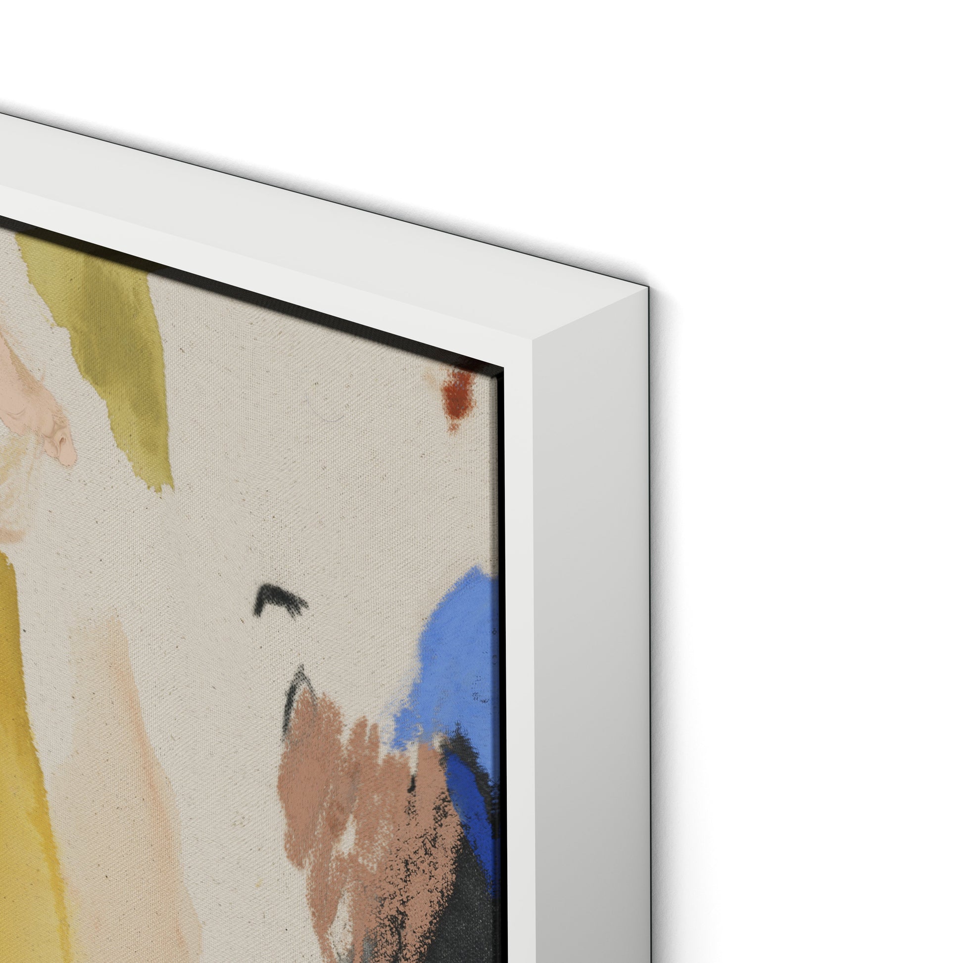 Sunny Side of the Street Canvas Floater Framed / 32 x 24 in / White