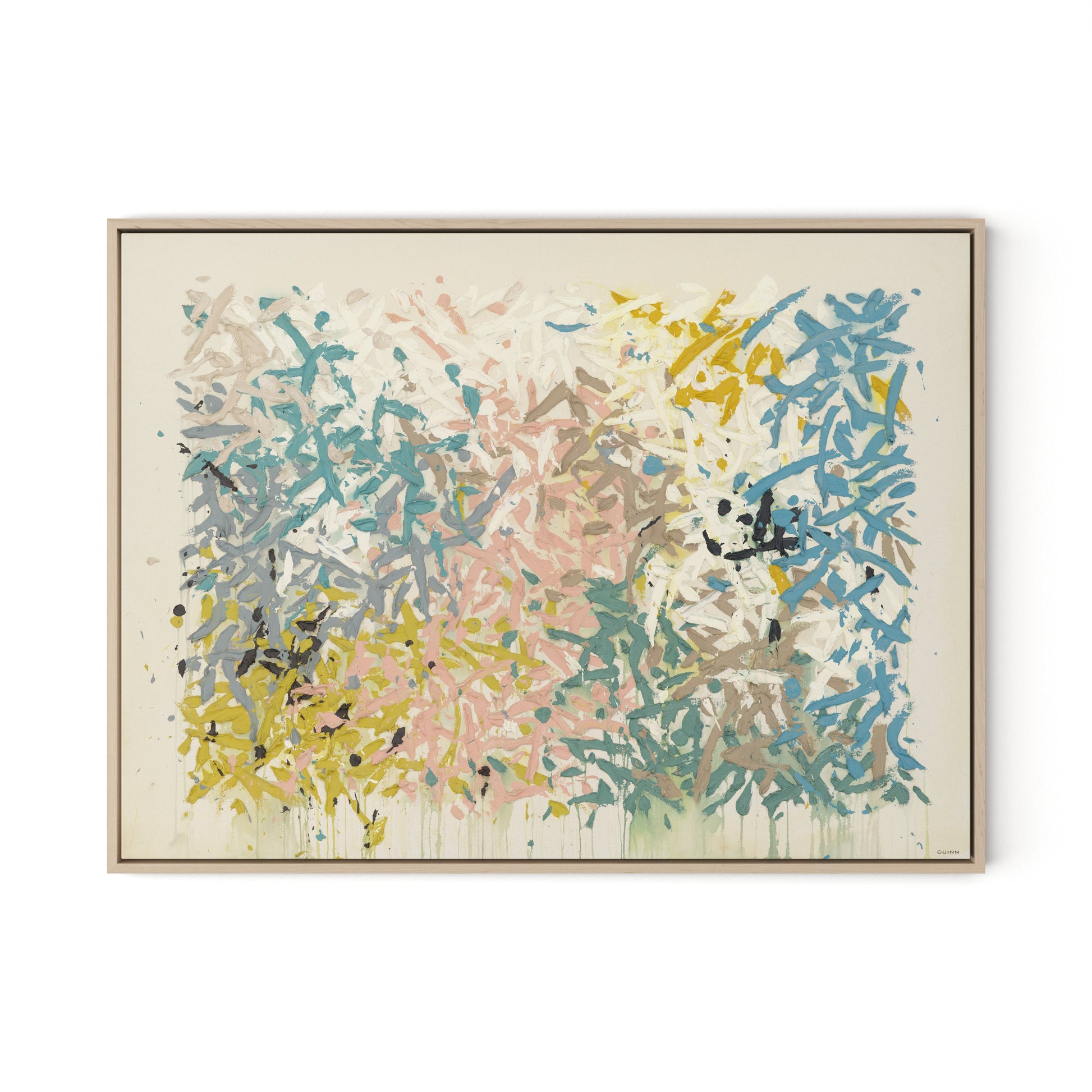 Our Hands Are Open No.18 Canvas Floater Framed / 32 x 24 in / Natural Maple