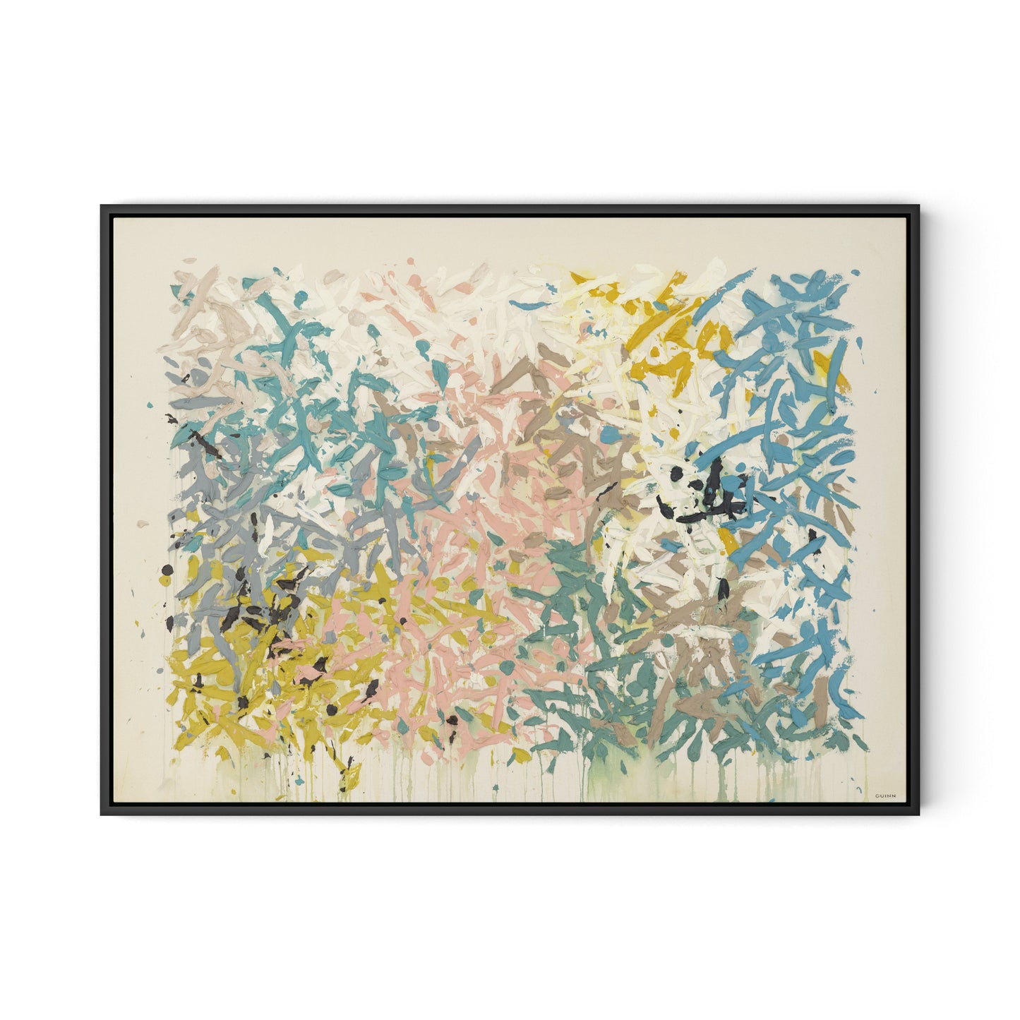 Our Hands Are Open No.18 Canvas Floater Framed / 32 x 24 in / Black