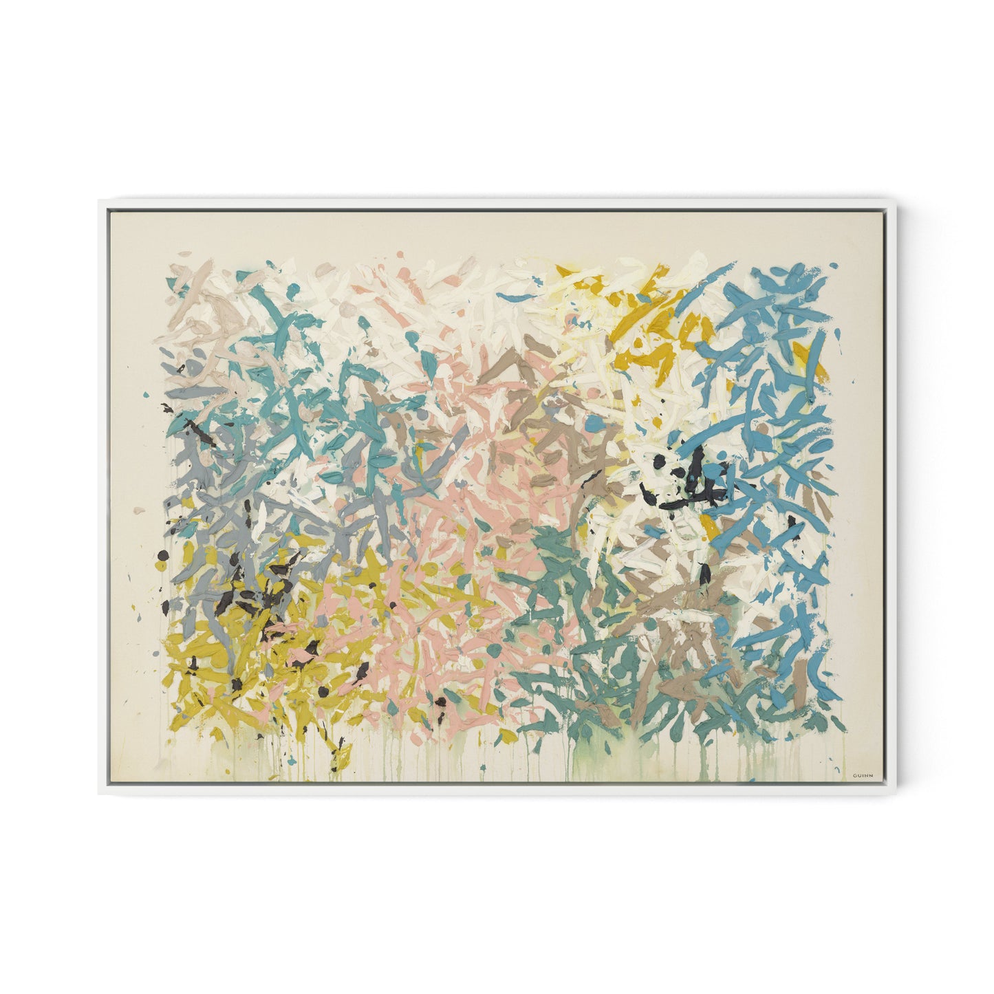 Our Hands Are Open No.18 Canvas Floater Framed / 32 x 24 in / White