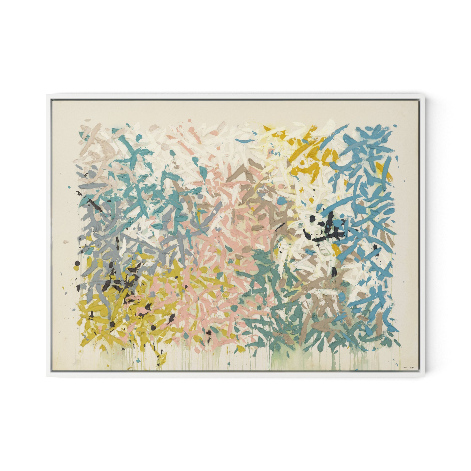 Our Hands Are Open No.18 Canvas Floater Framed / 32 x 24 in / White