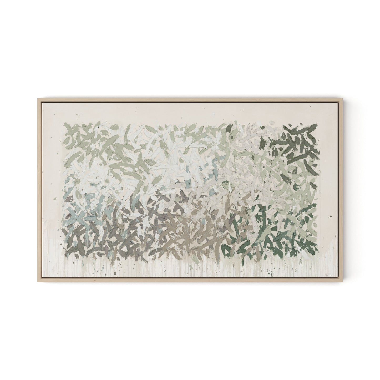 Prayers Under the Olive Tree Canvas Floater Framed / 32 x 19.5 in / Natural Maple