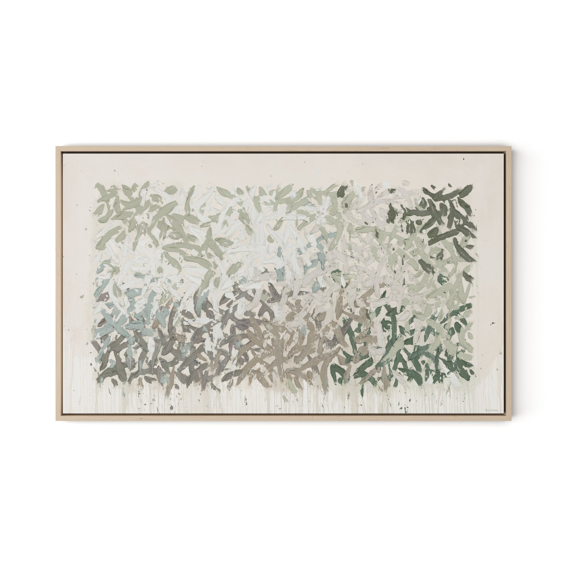 Prayers Under the Olive Tree Canvas Floater Framed / 32 x 19.5 in / Natural Maple