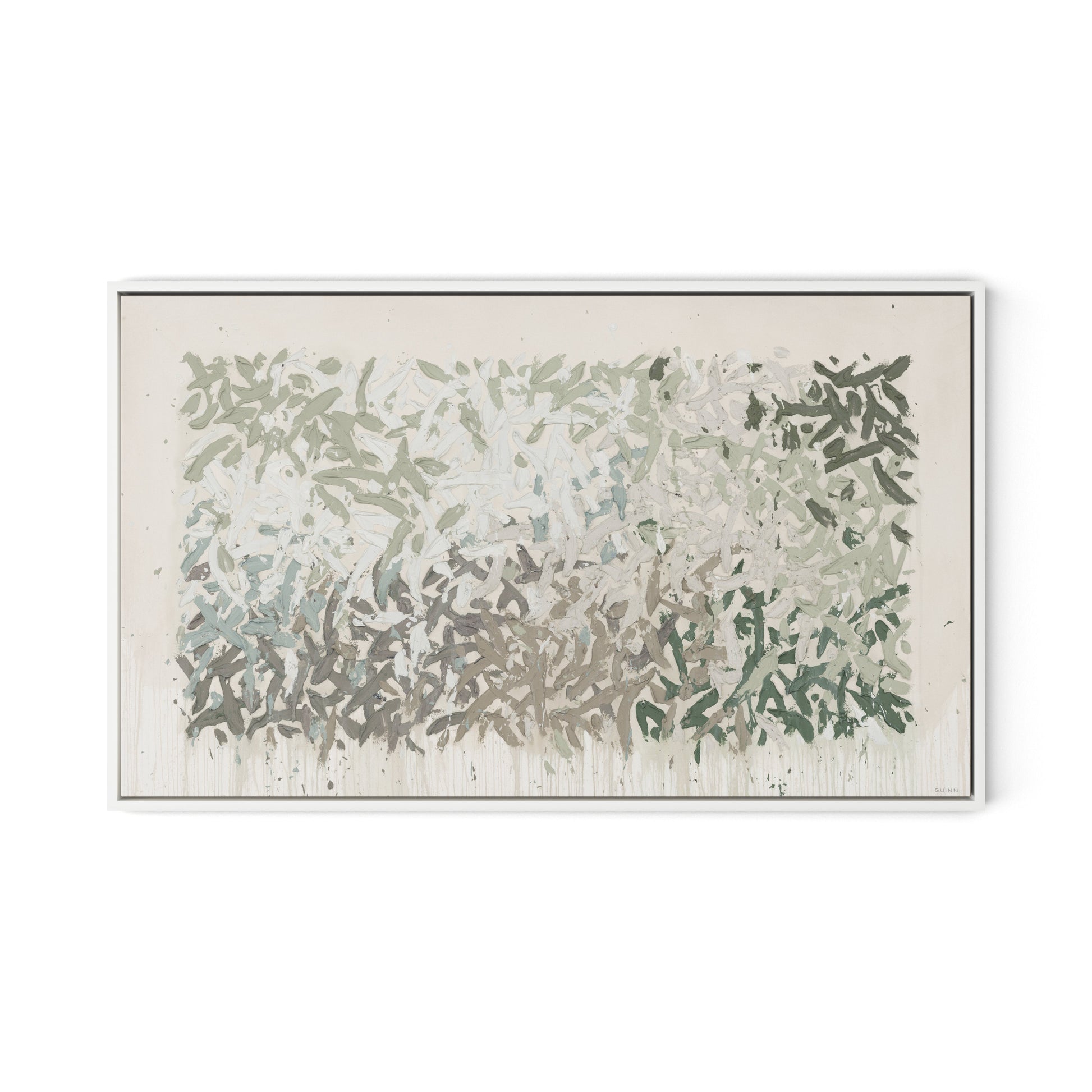 Prayers Under the Olive Tree Canvas Floater Framed / 32 x 19.5 in / White