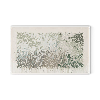 Prayers Under the Olive Tree Canvas Floater Framed / 32 x 19.5 in / White