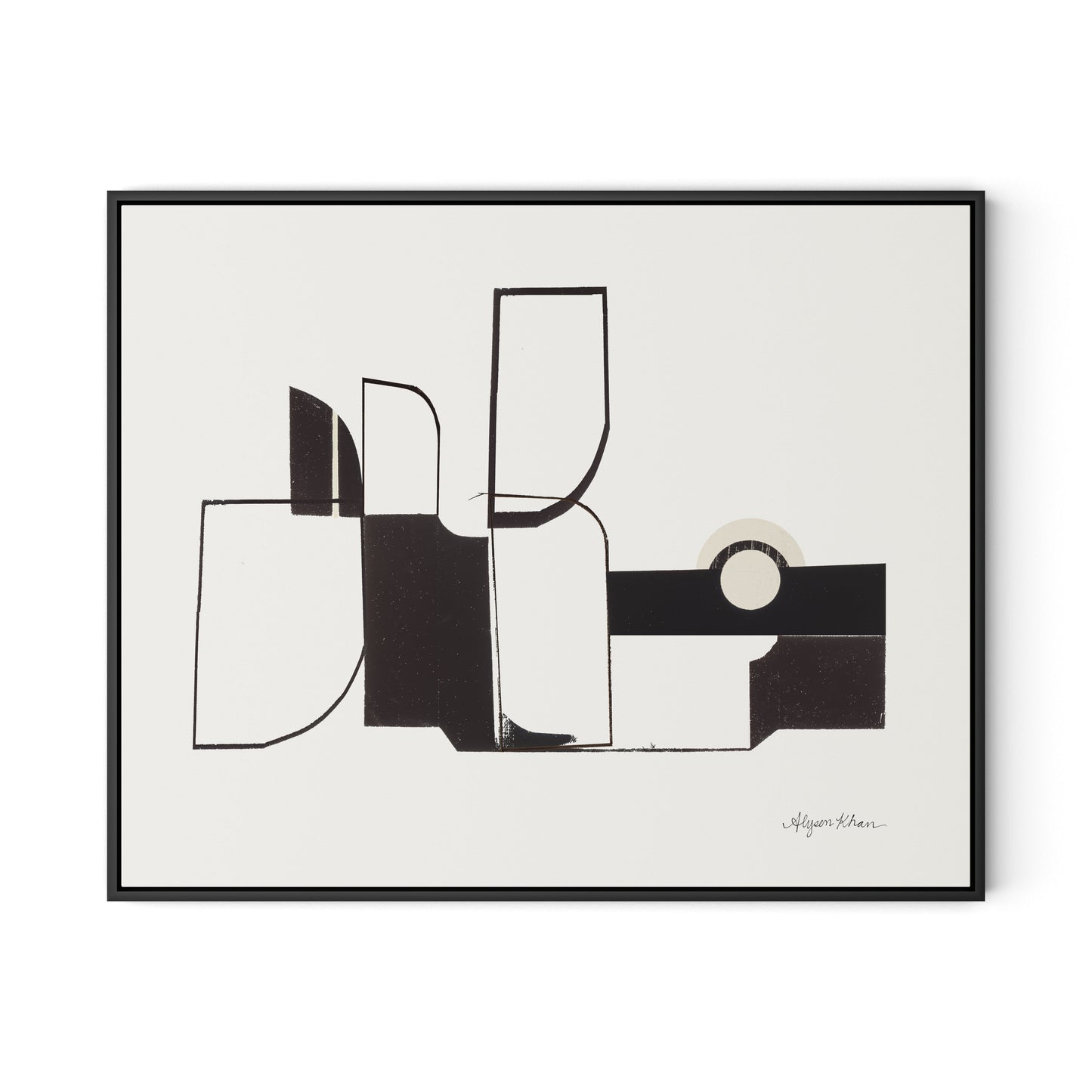 Curves Corners Canvas Floater Framed / 32 x 26 in / Black