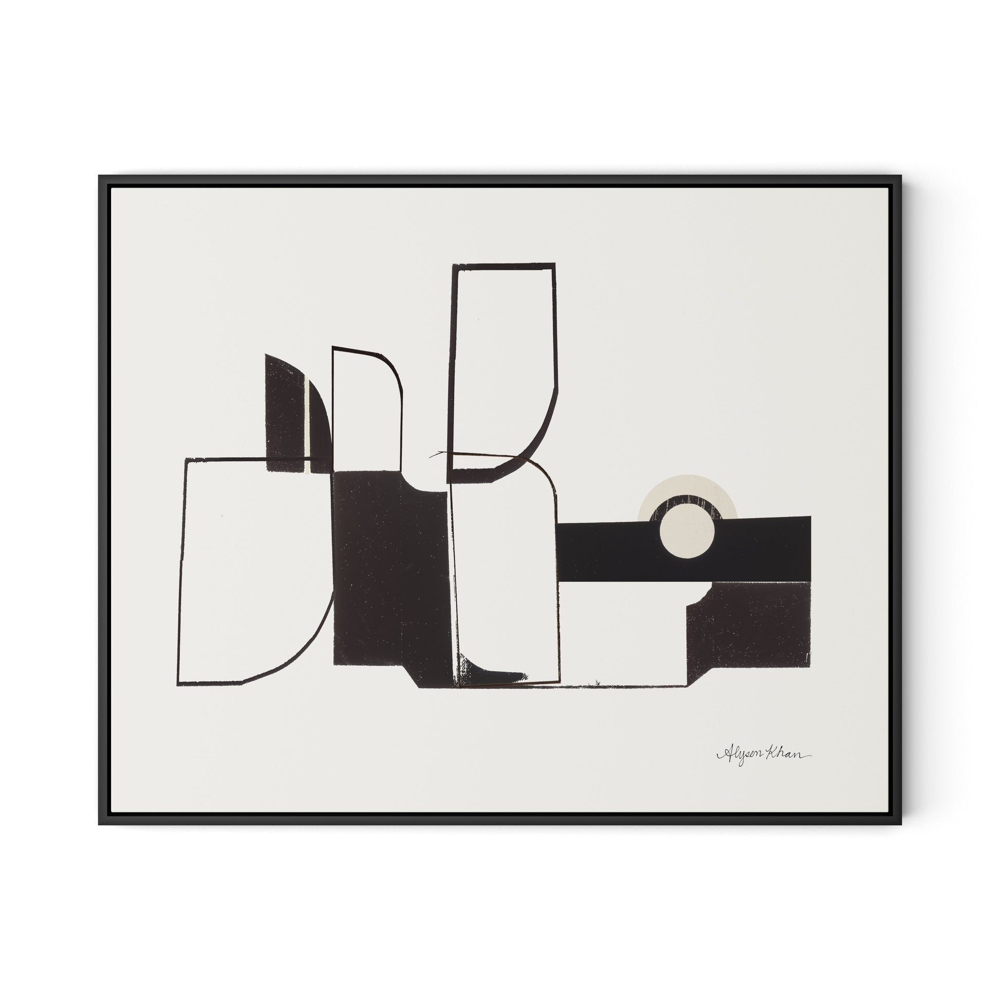 Curves Corners Canvas Floater Framed / 32 x 26 in / Black
