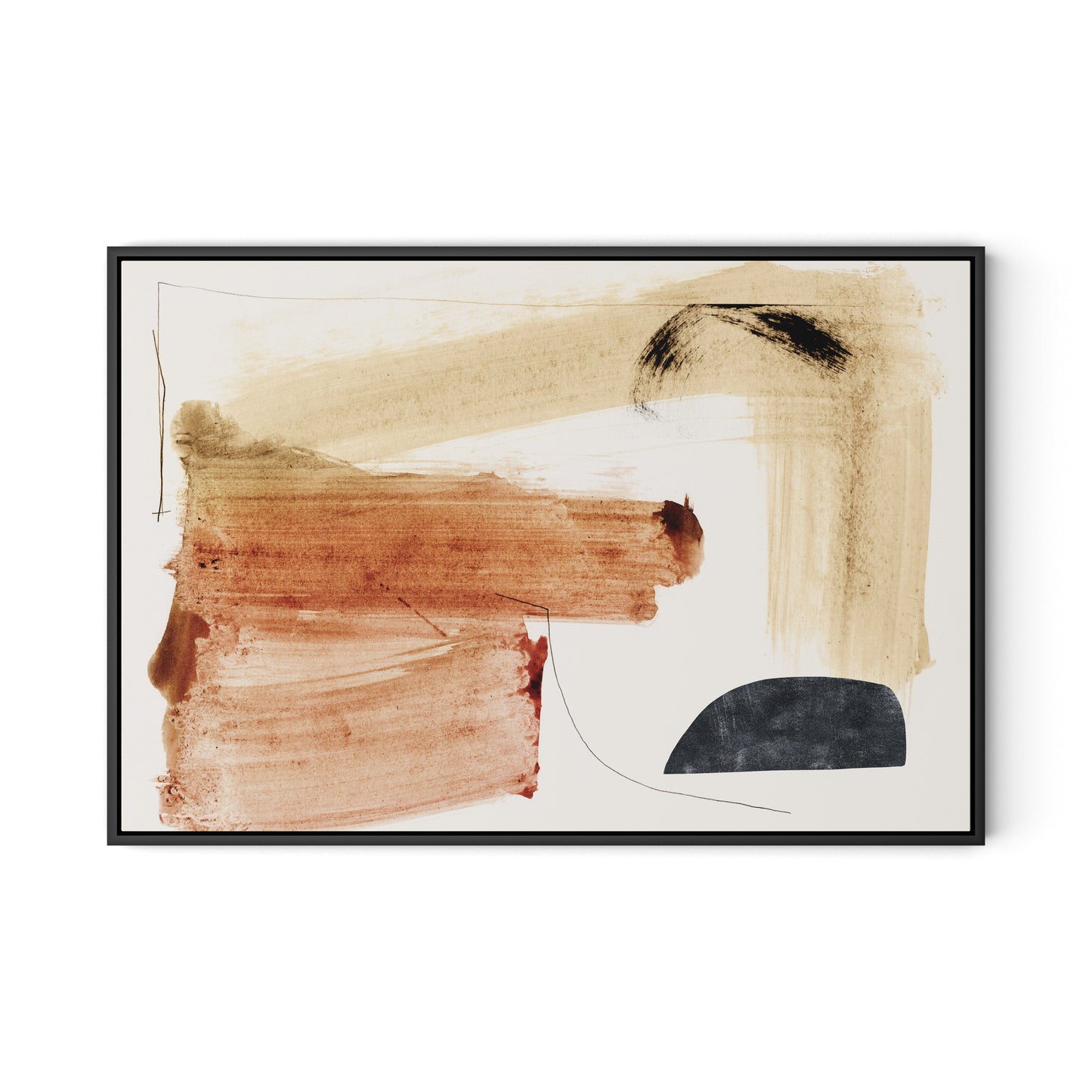 Mind Canvas Floater Framed / 32 x 24 in / Black