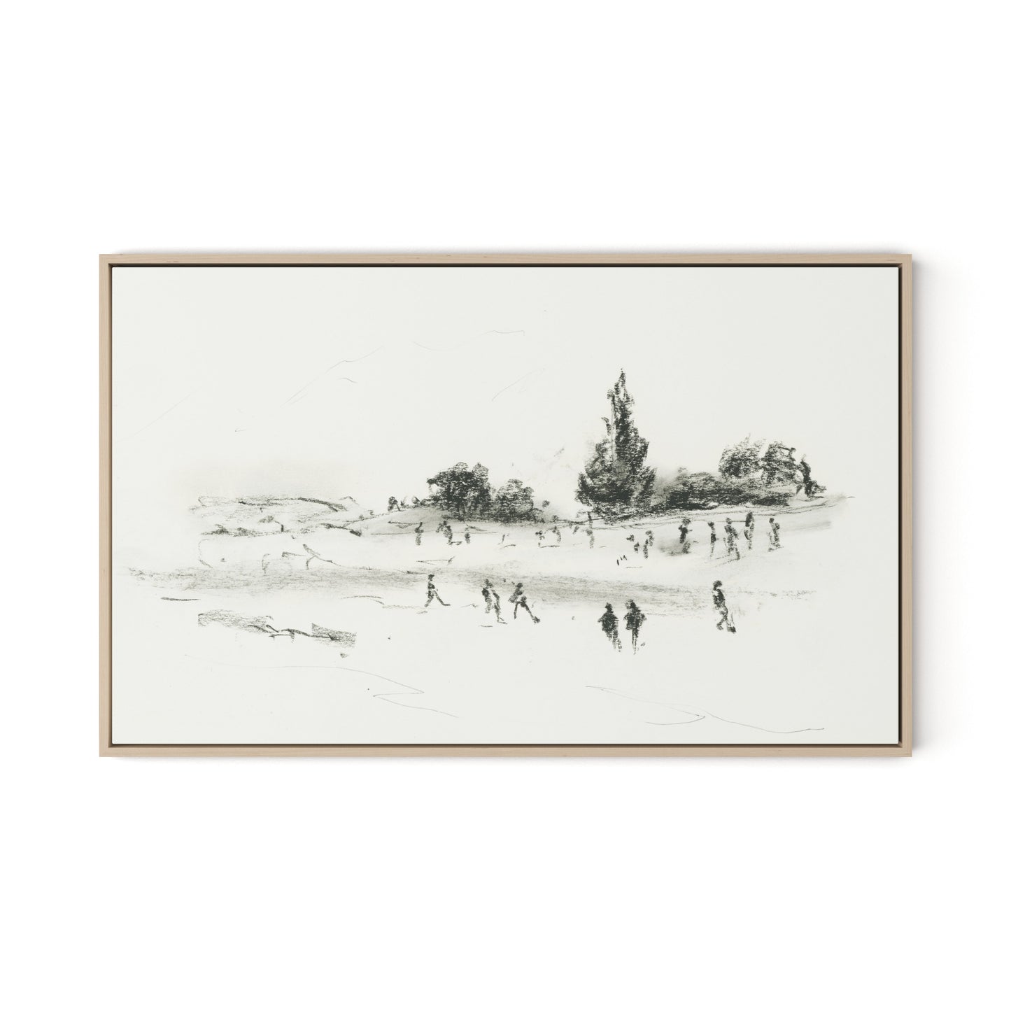 Fete Canvas Floater Framed / 32 x 20 in / Natural Maple