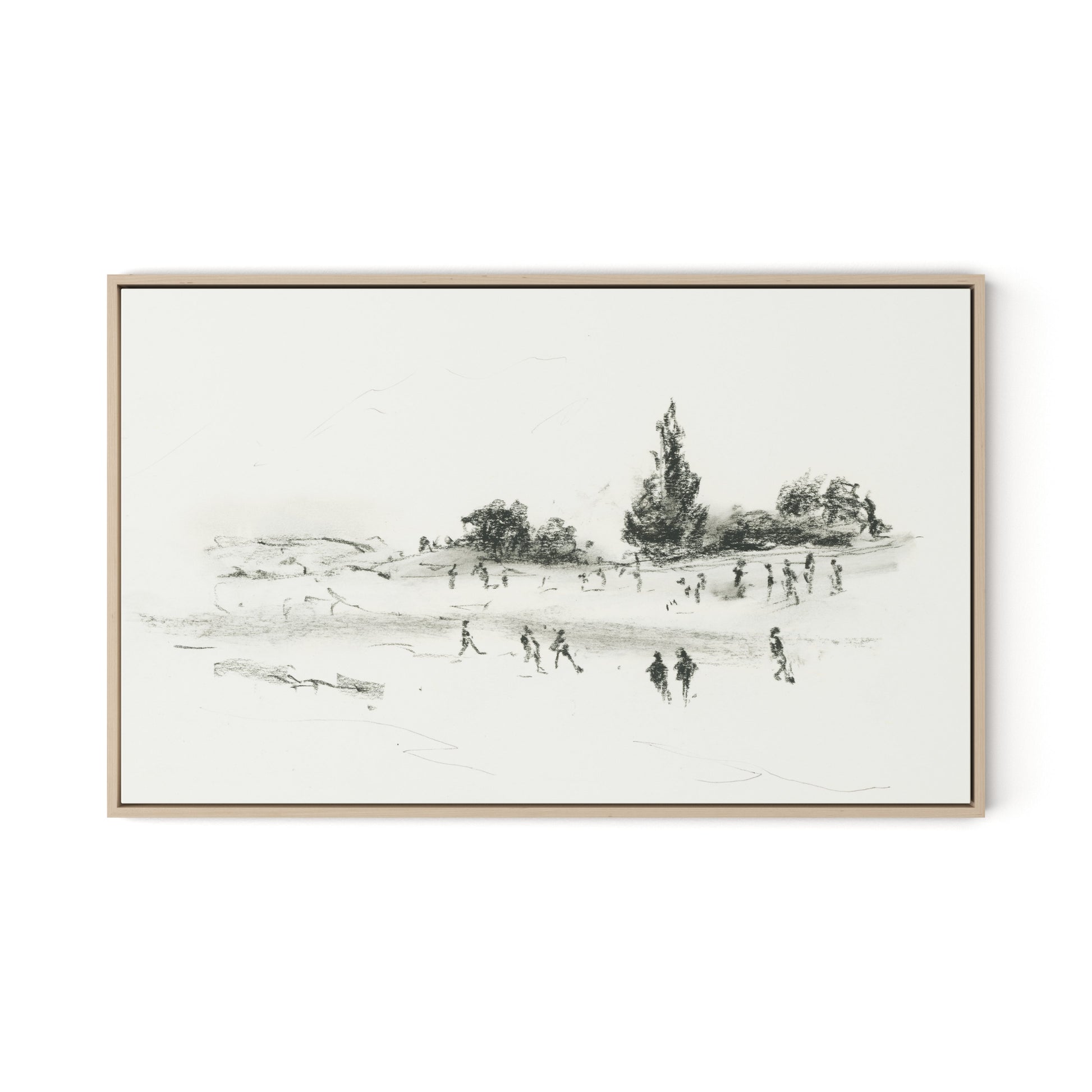 Fete Canvas Floater Framed / 32 x 20 in / Natural Maple