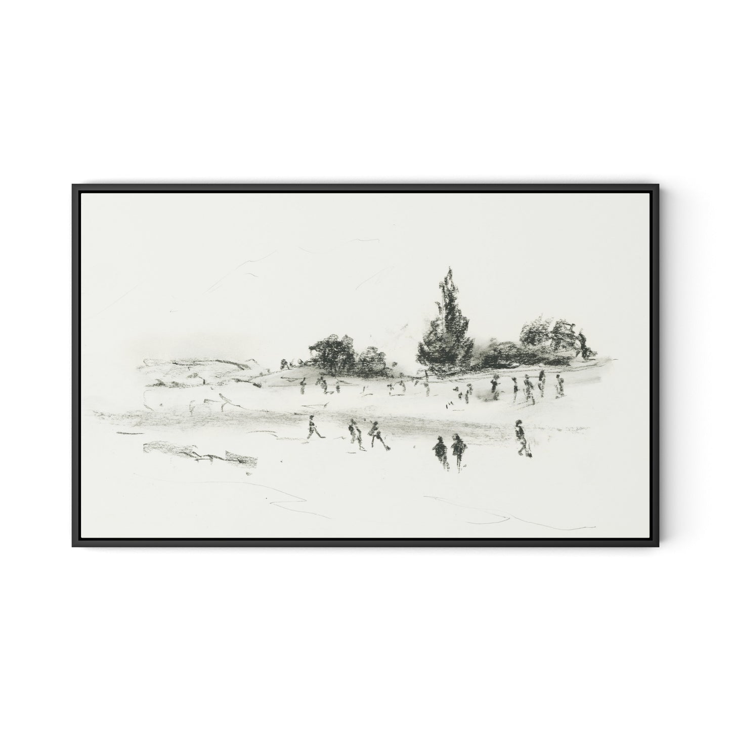 Fete Canvas Floater Framed / 32 x 20 in / Black