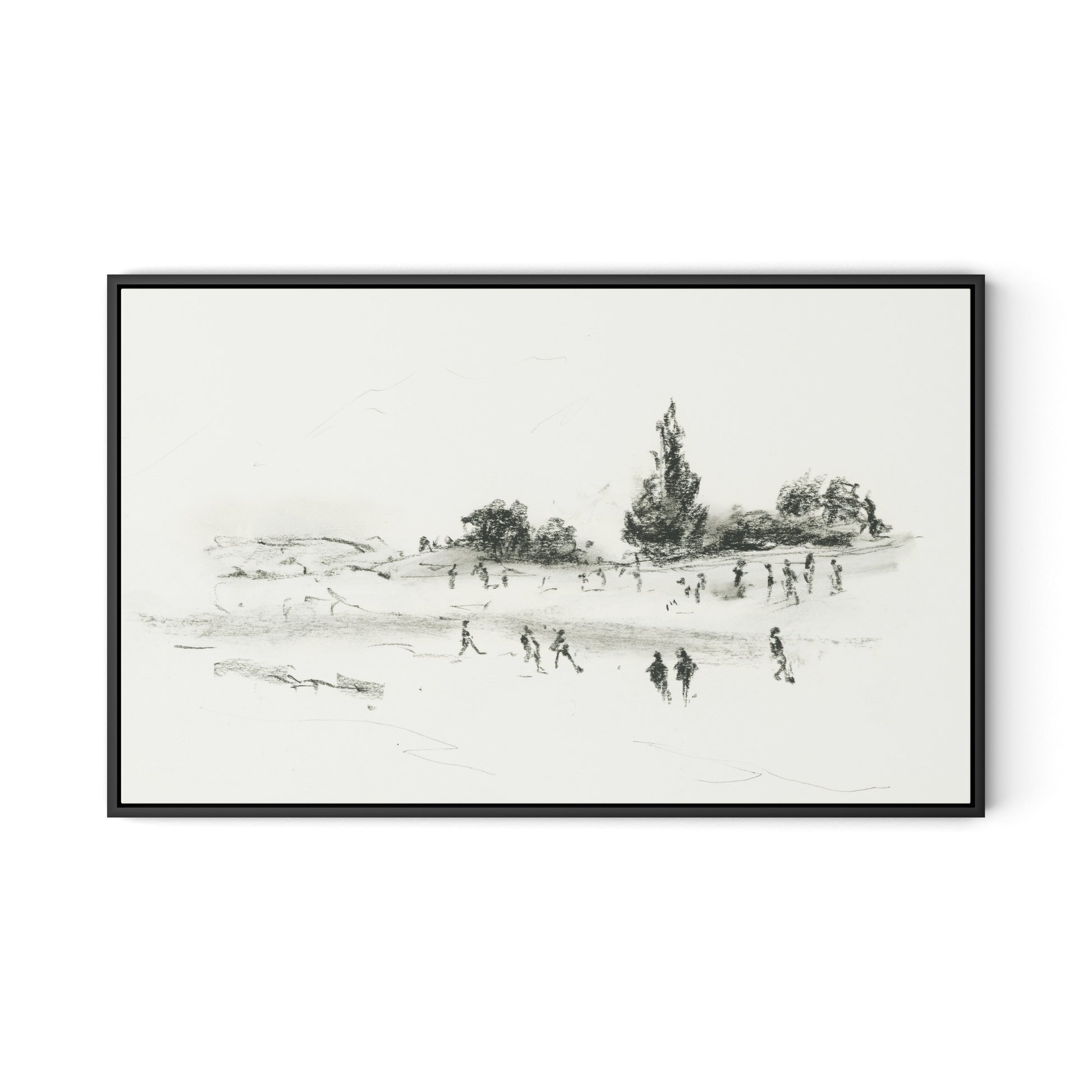 Fete Canvas Floater Framed / 32 x 20 in / Black