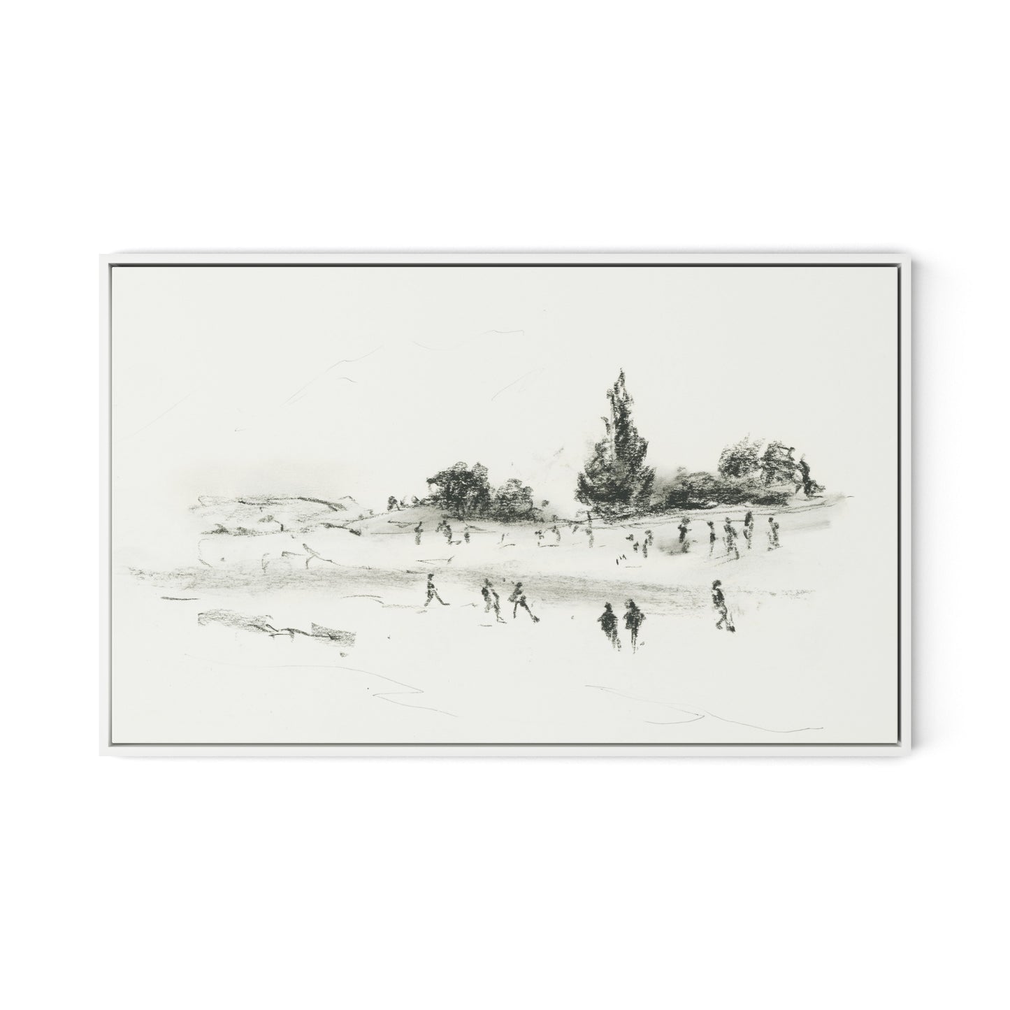 Fete Canvas Floater Framed / 32 x 20 in / White