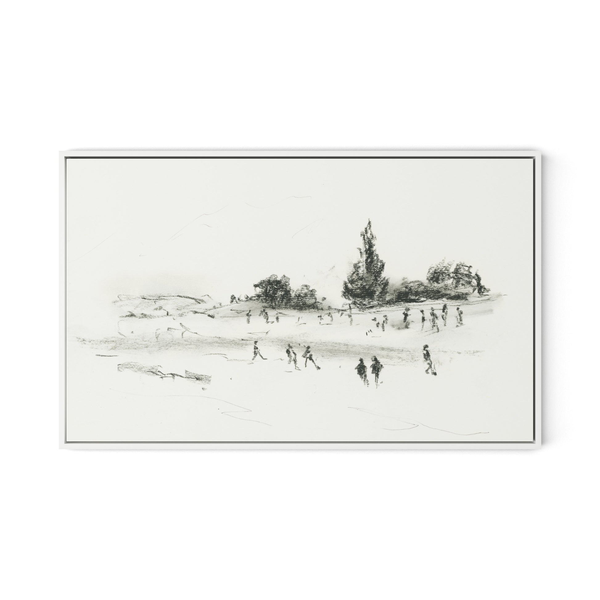 Fete Canvas Floater Framed / 32 x 20 in / White