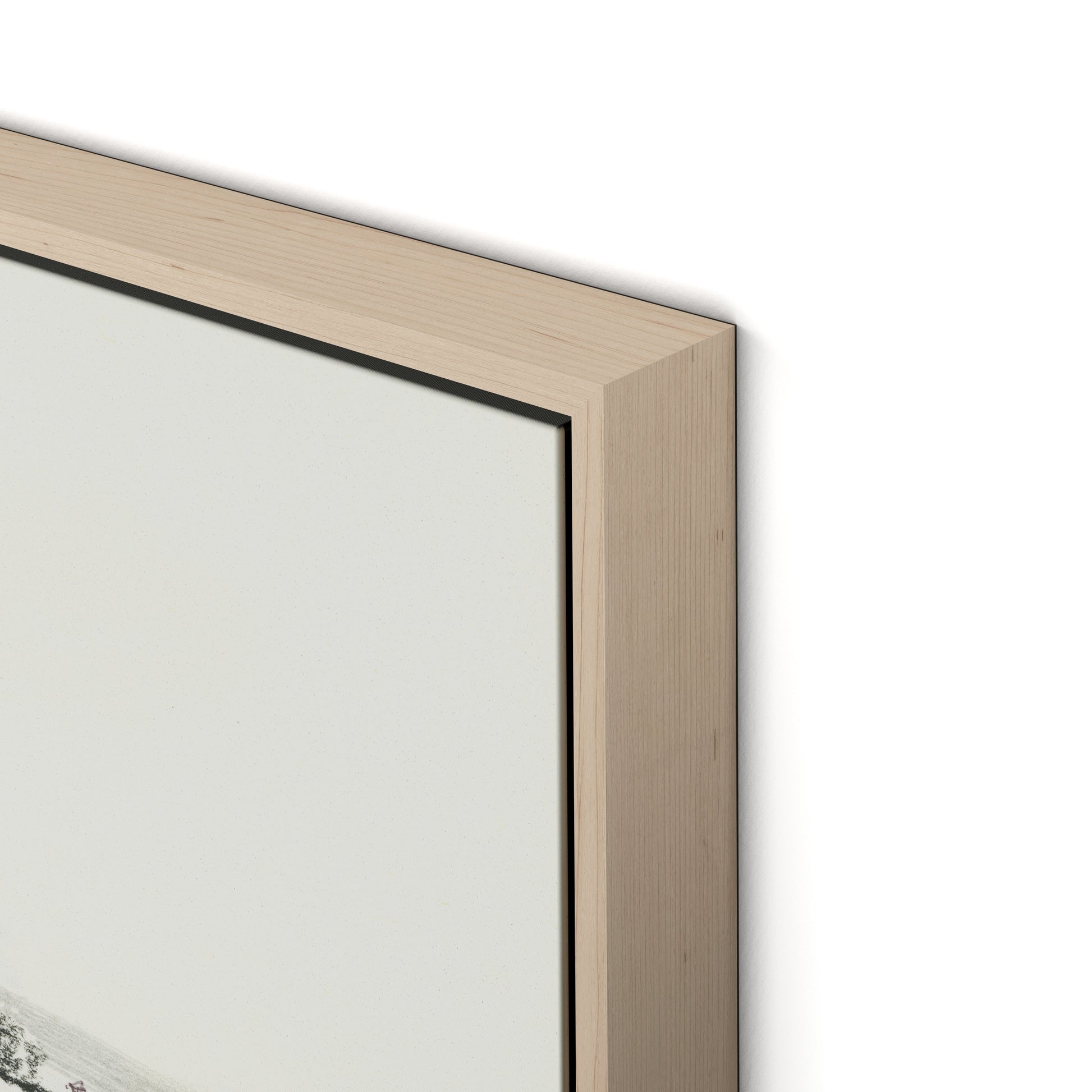 Fisherman's Cottage Canvas Floater Framed / 32 x 20 in / Natural Maple