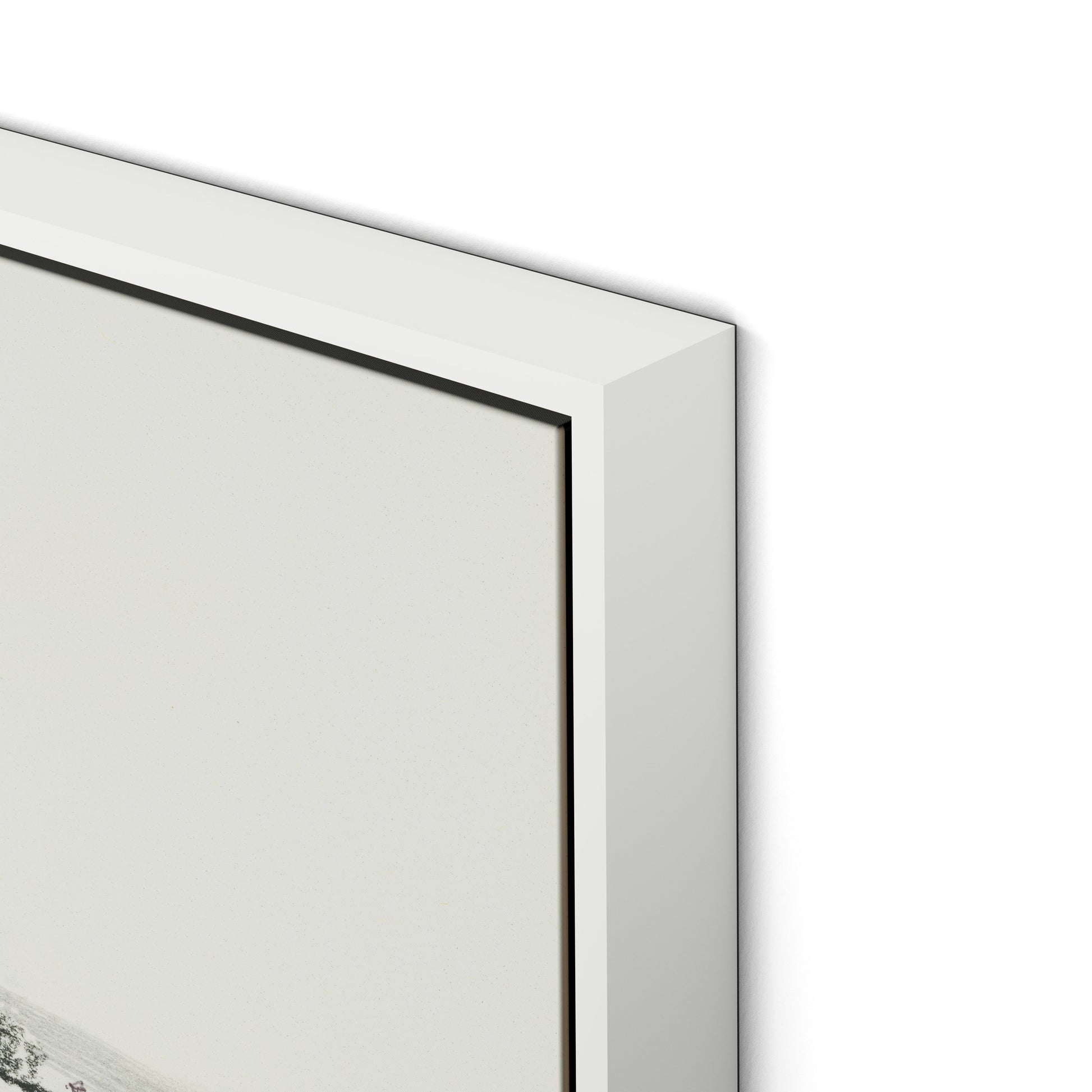 Fisherman's Cottage Canvas Floater Framed / 32 x 20 in / White