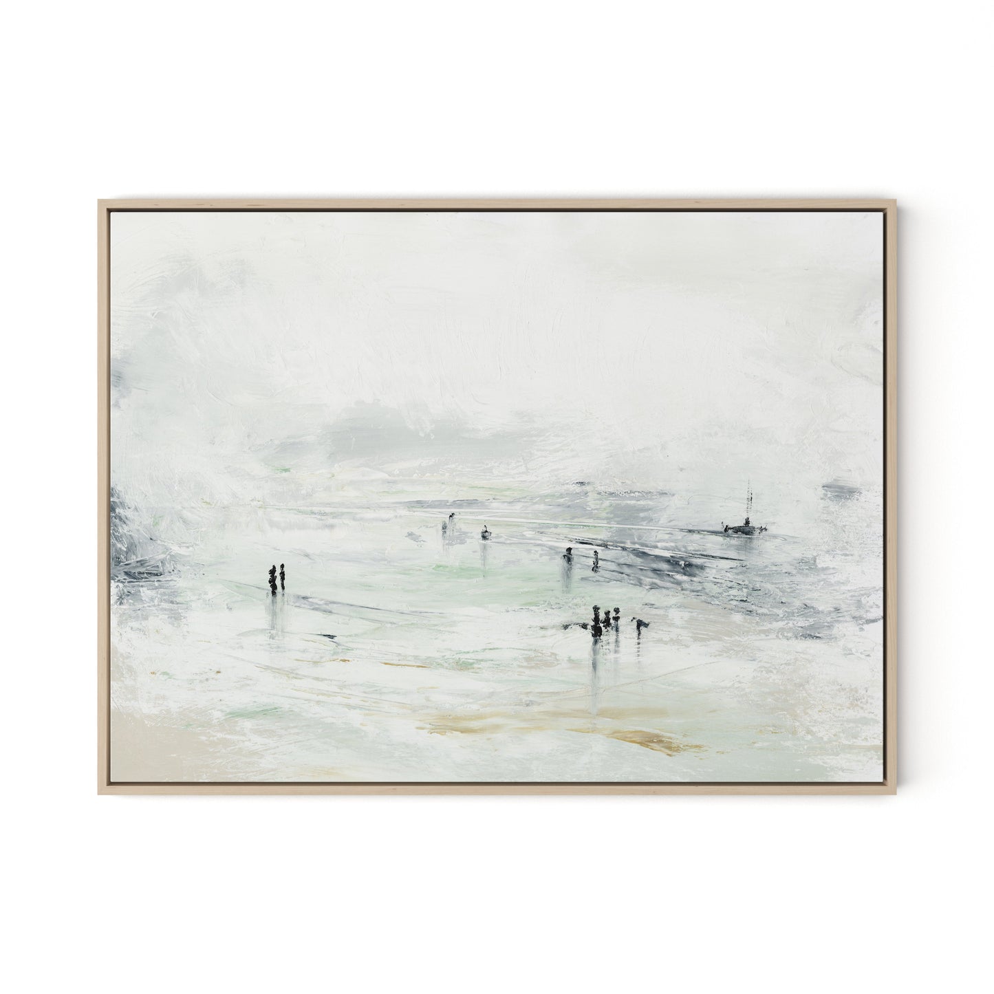 Ebb and Flow Canvas Floater Framed / 32 x 24 in / Natural Maple