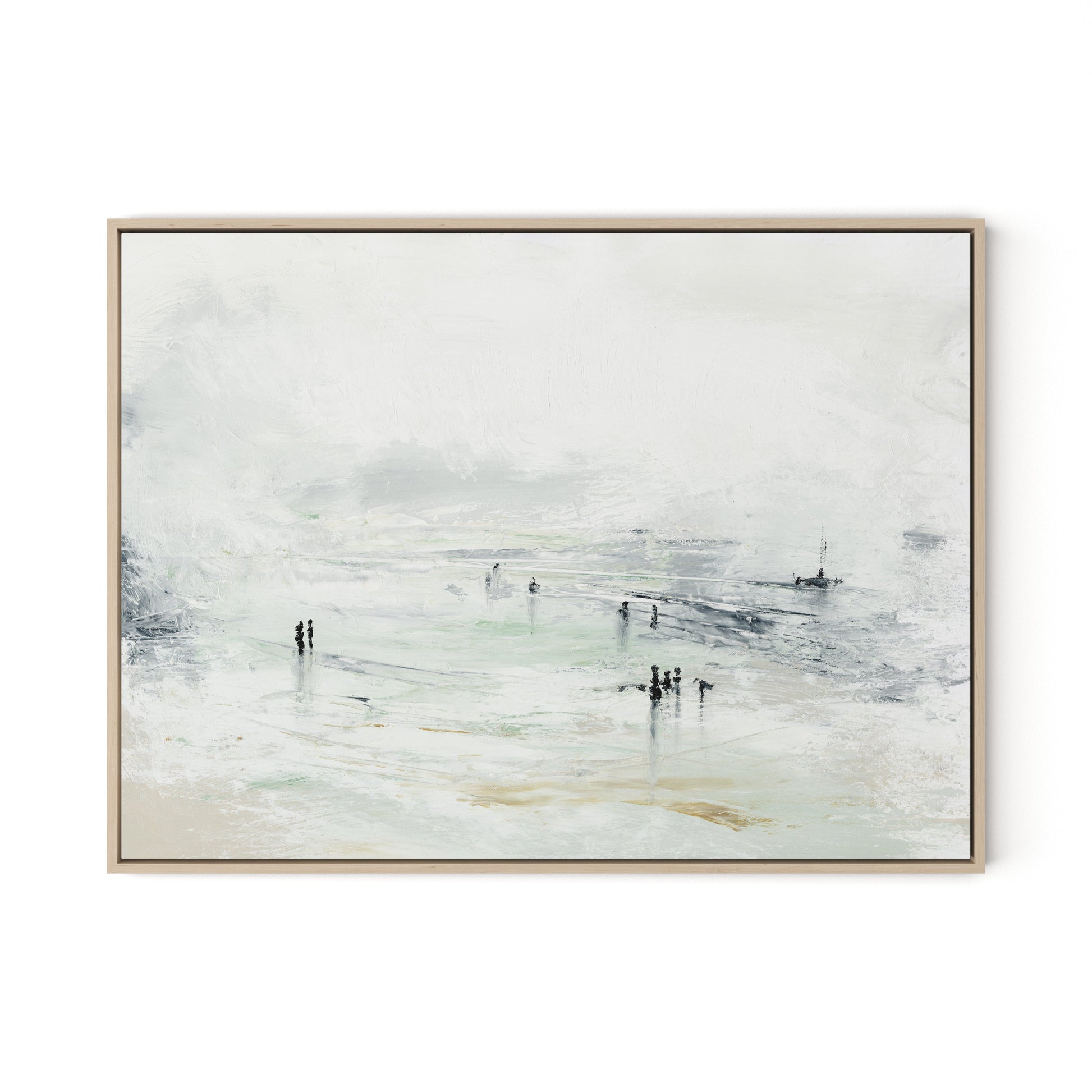 Ebb and Flow Canvas Floater Framed / 32 x 24 in / Natural Maple