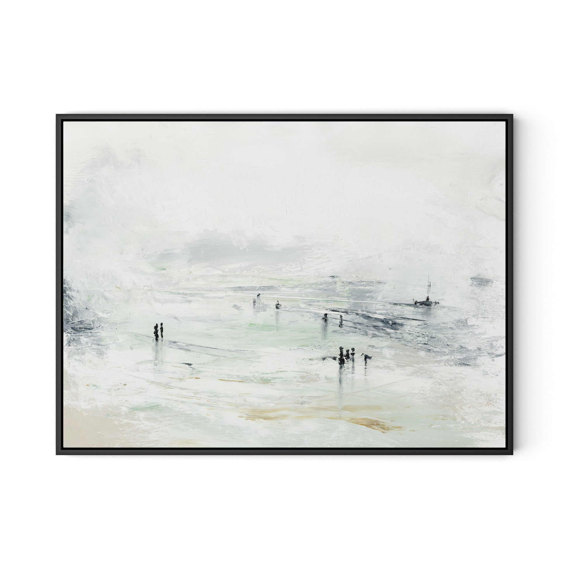 Ebb and Flow Canvas Floater Framed / 32 x 24 in / Black