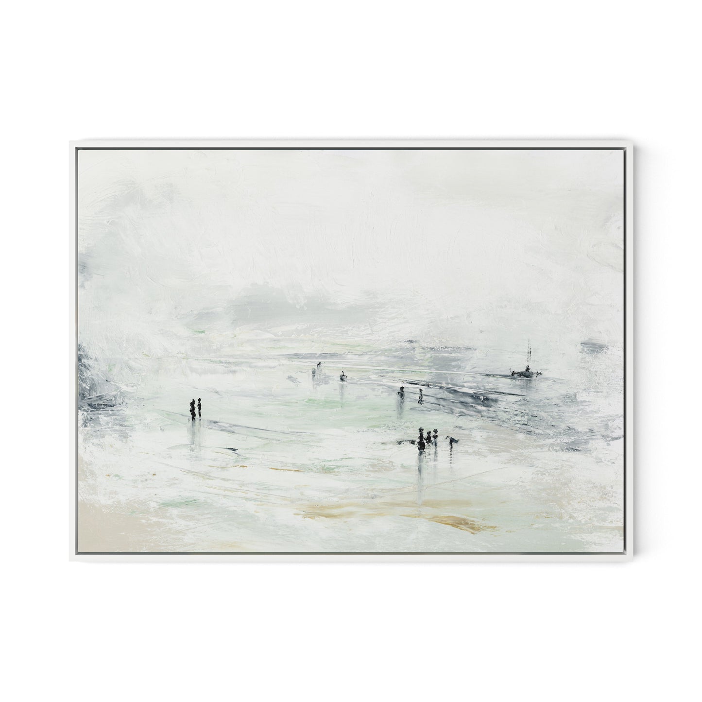Ebb and Flow Canvas Floater Framed / 32 x 24 in / White