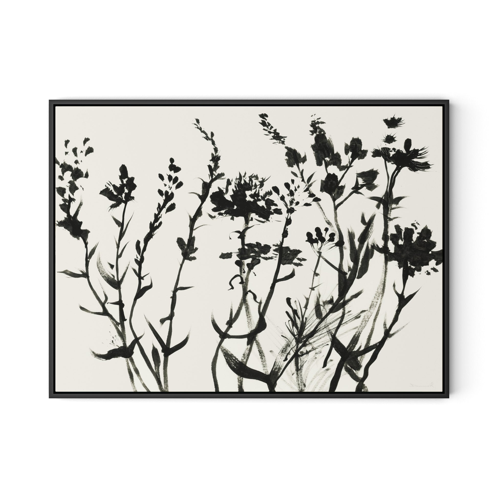 Spring Breeze Canvas Floater Framed / 32 x 24 in / Black