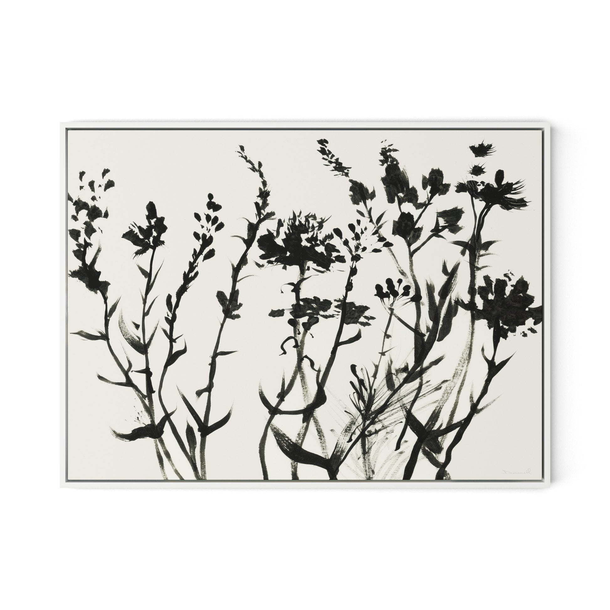 Spring Breeze Canvas Floater Framed / 32 x 24 in / White