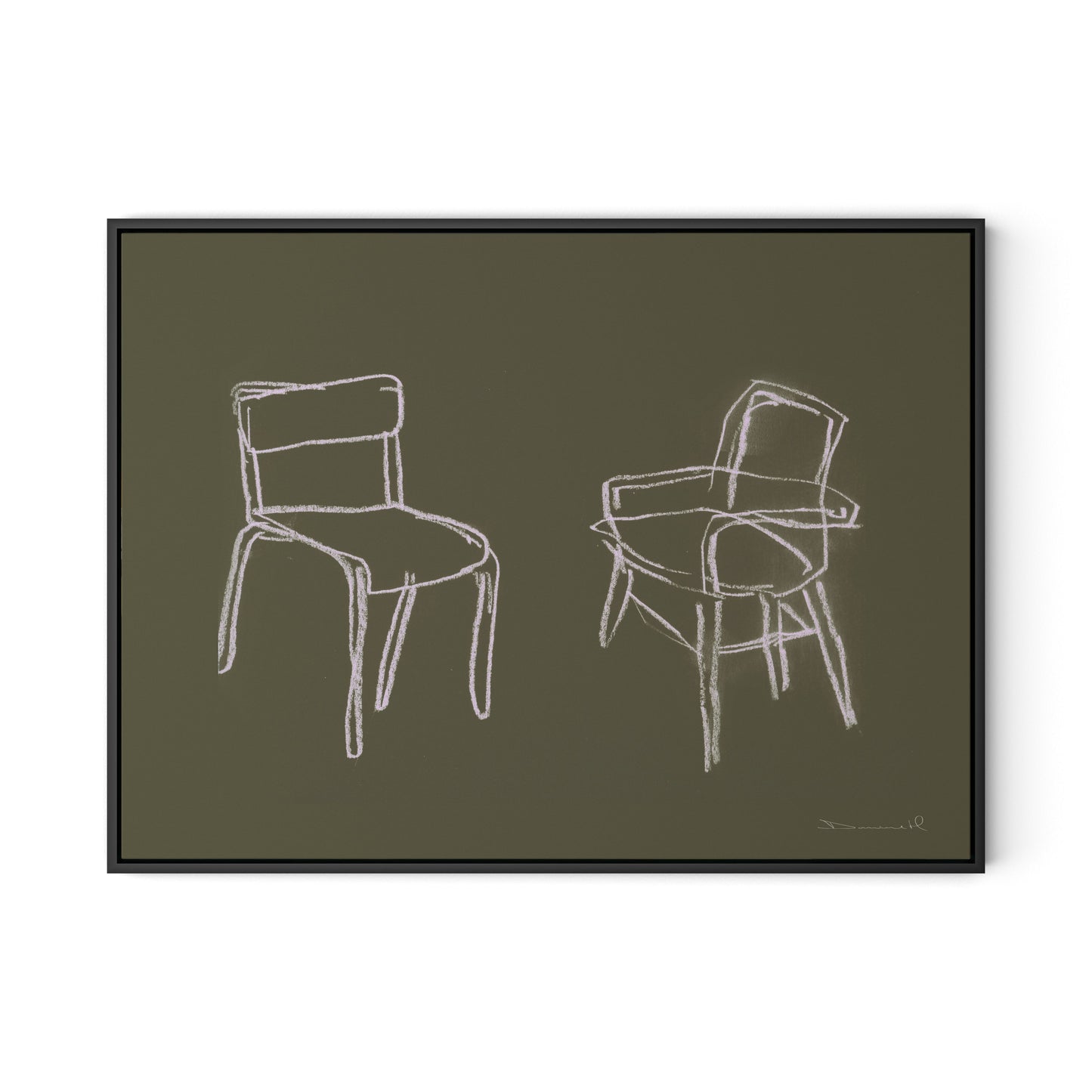 Chairs Canvas Floater Framed / 32 x 24 in / Black
