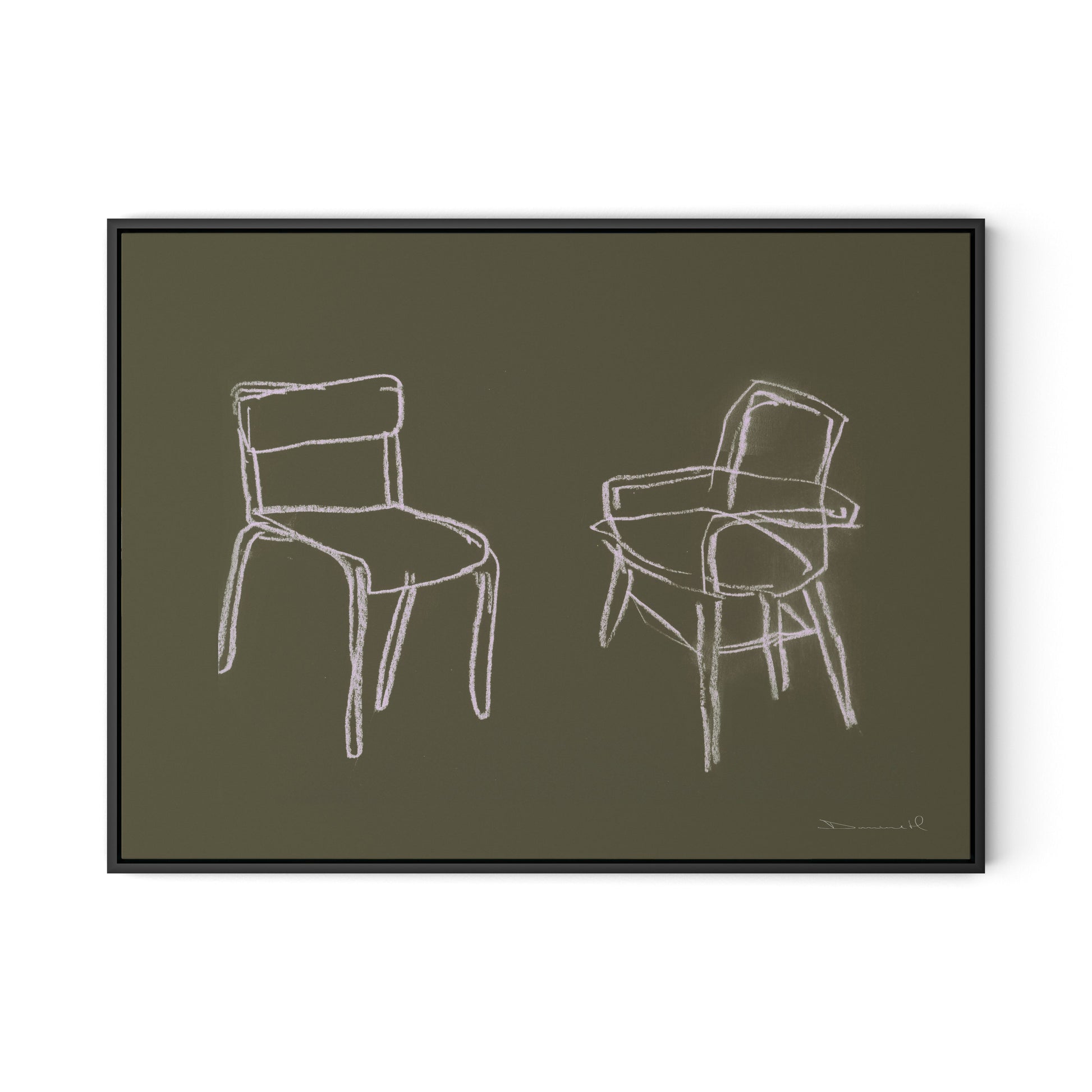 Chairs Canvas Floater Framed / 32 x 24 in / Black