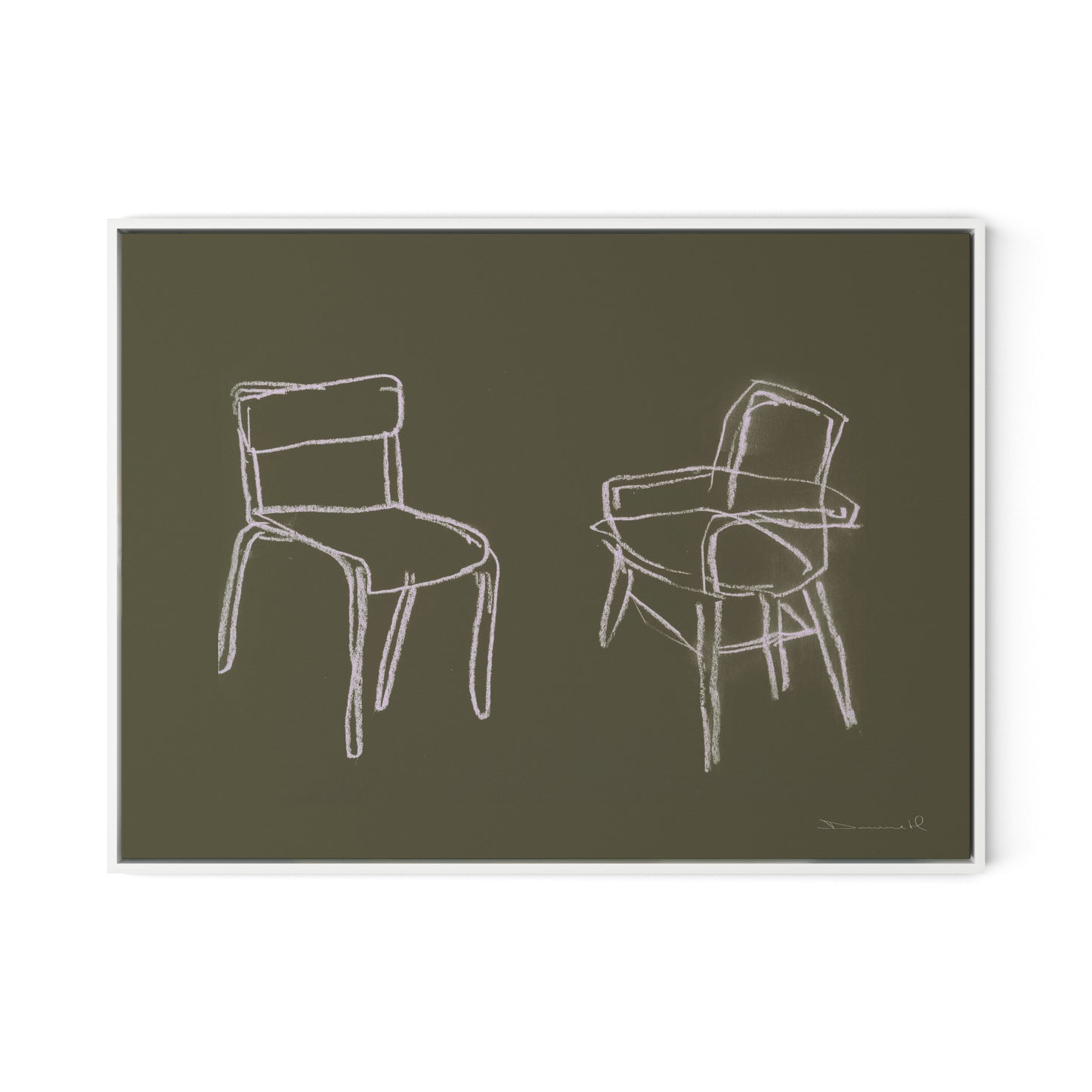 Chairs Canvas Floater Framed / 32 x 24 in / White