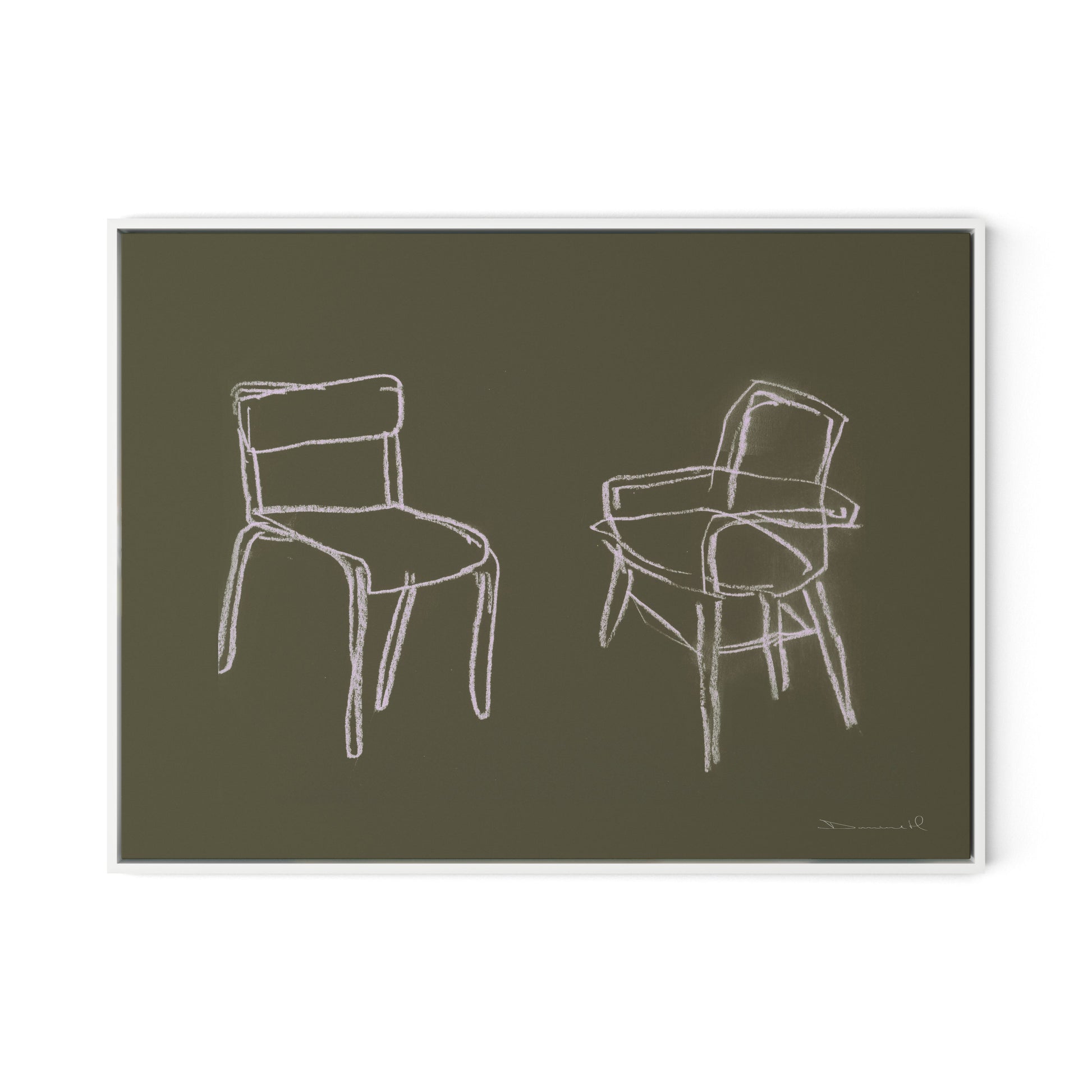 Chairs Canvas Floater Framed / 32 x 24 in / White