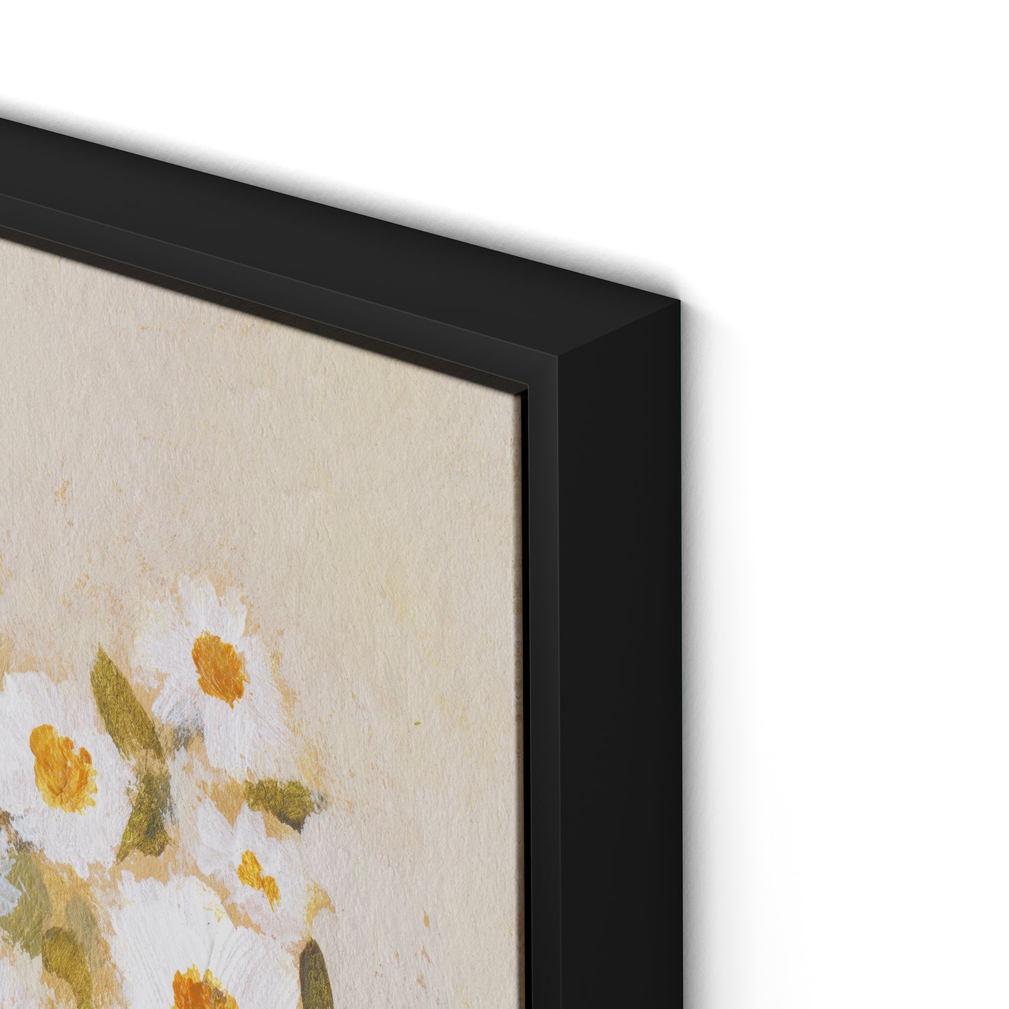 Chorus of Daisies Canvas Floater Framed / 32 x 24 in / Black