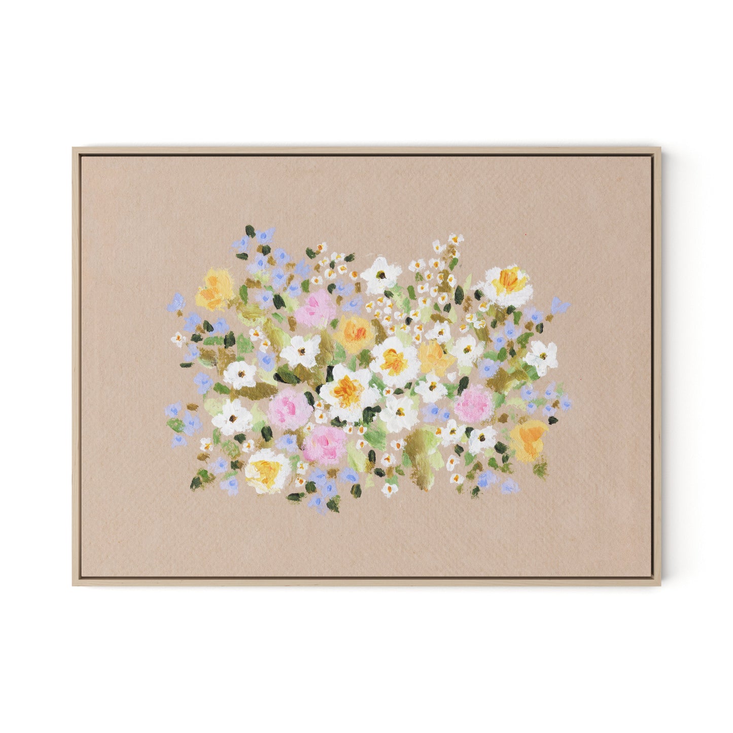 Bloom No. 3 Canvas Floater Framed / 32 x 24 in / Natural Maple