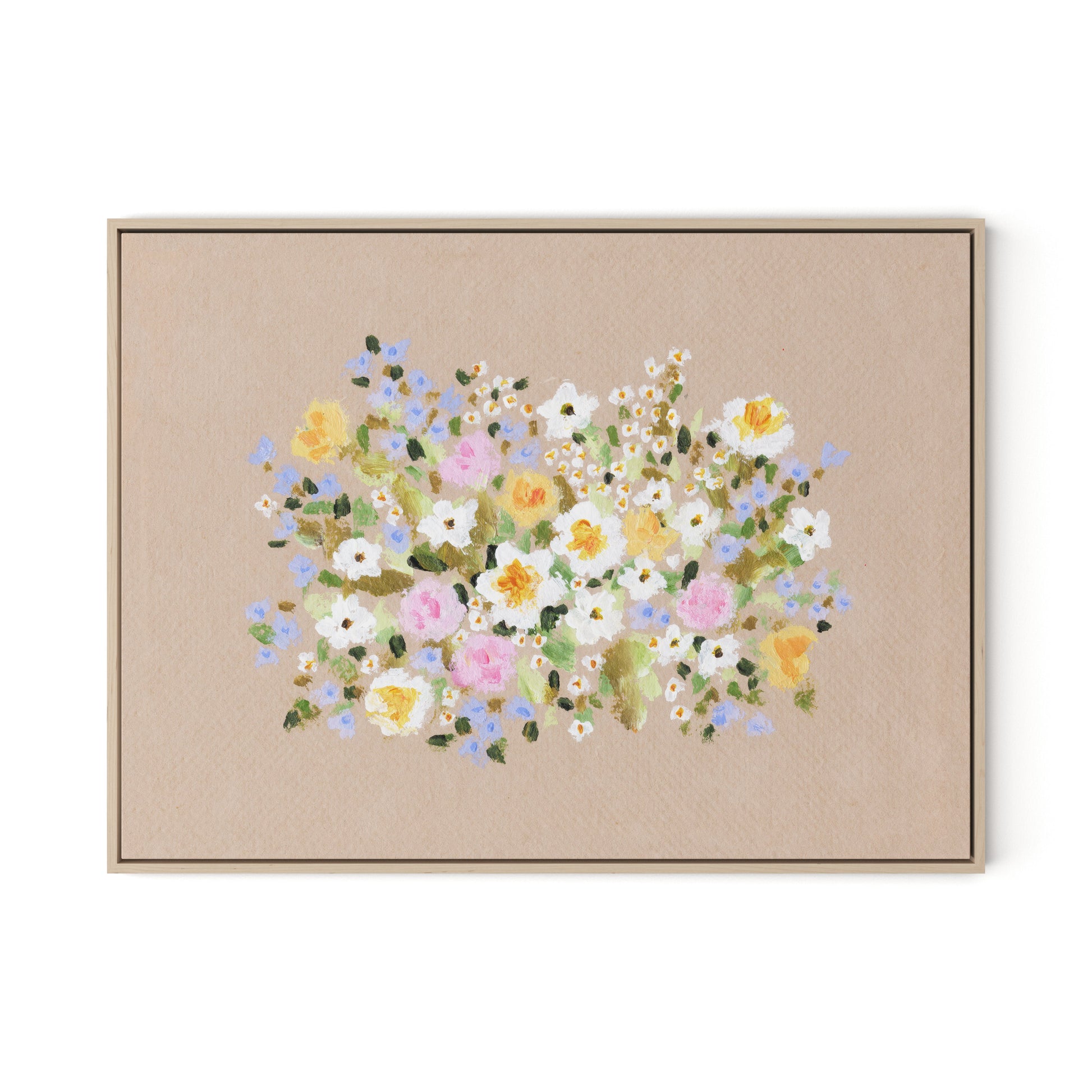 Bloom No. 3 Canvas Floater Framed / 32 x 24 in / Natural Maple