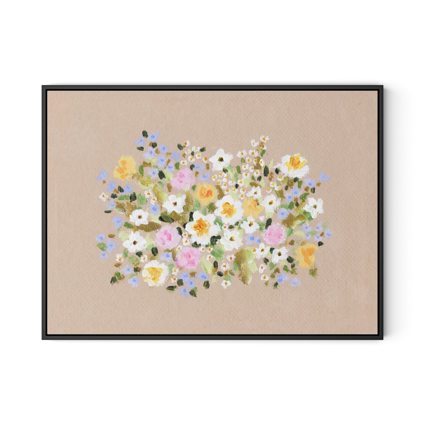 Bloom No. 3 Canvas Floater Framed / 32 x 24 in / White