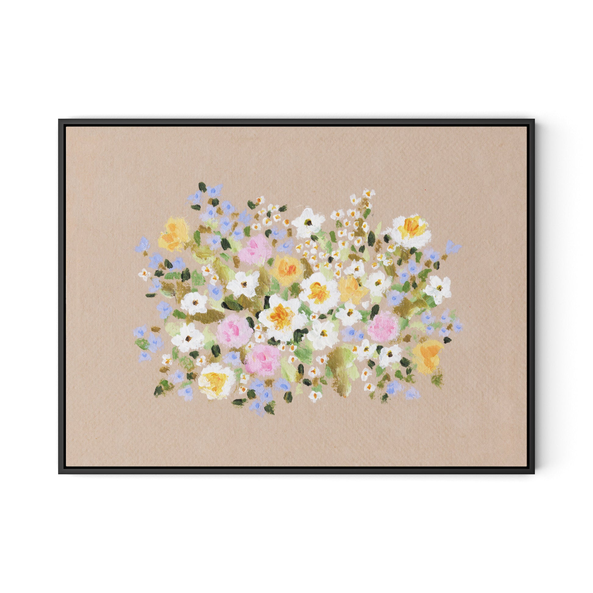 Bloom No. 3 Canvas Floater Framed / 32 x 24 in / White