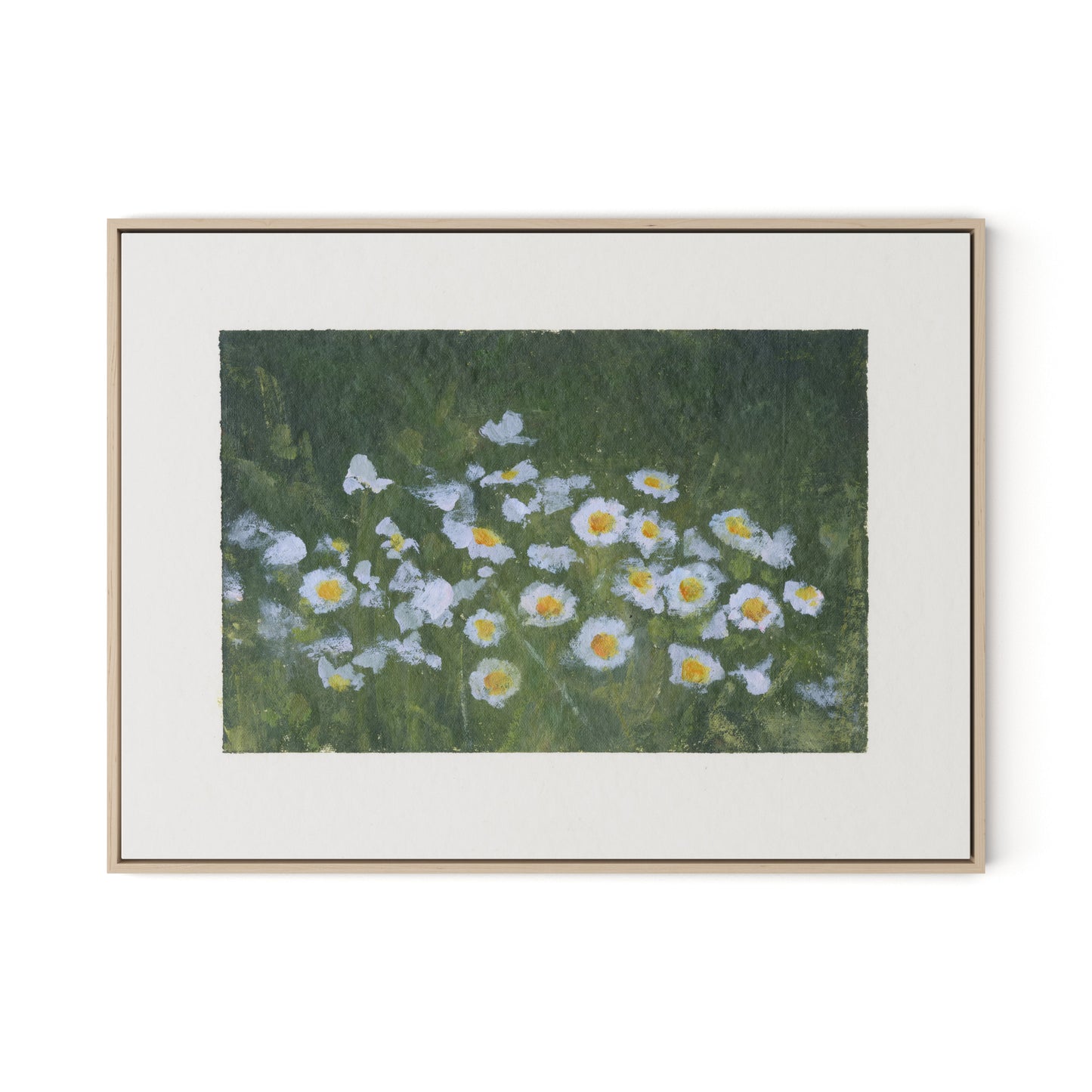 Wildflower Constellations XIX with border Canvas Floater Framed / 32 x 24 in / Natural Maple