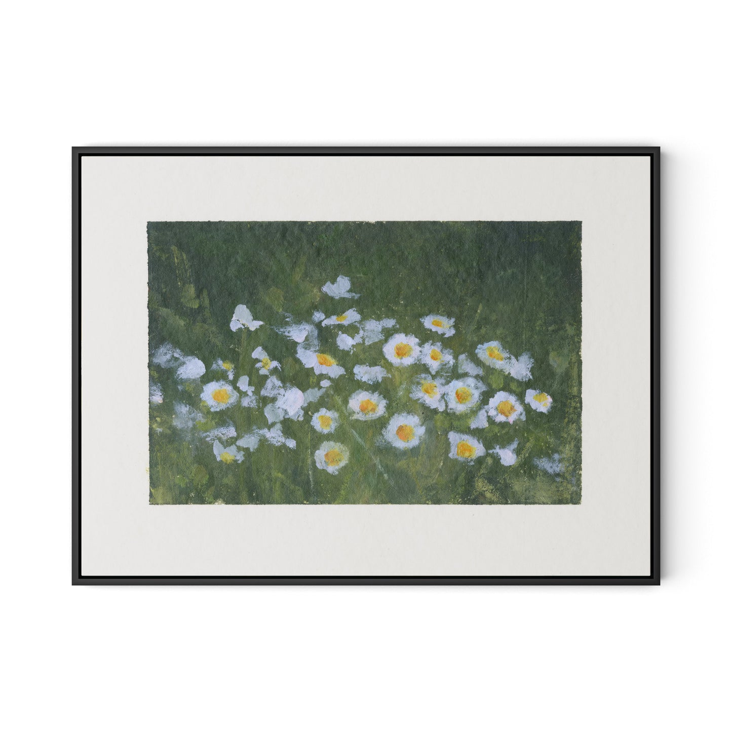 Wildflower Constellations XIX with border Canvas Floater Framed / 32 x 24 in / Black
