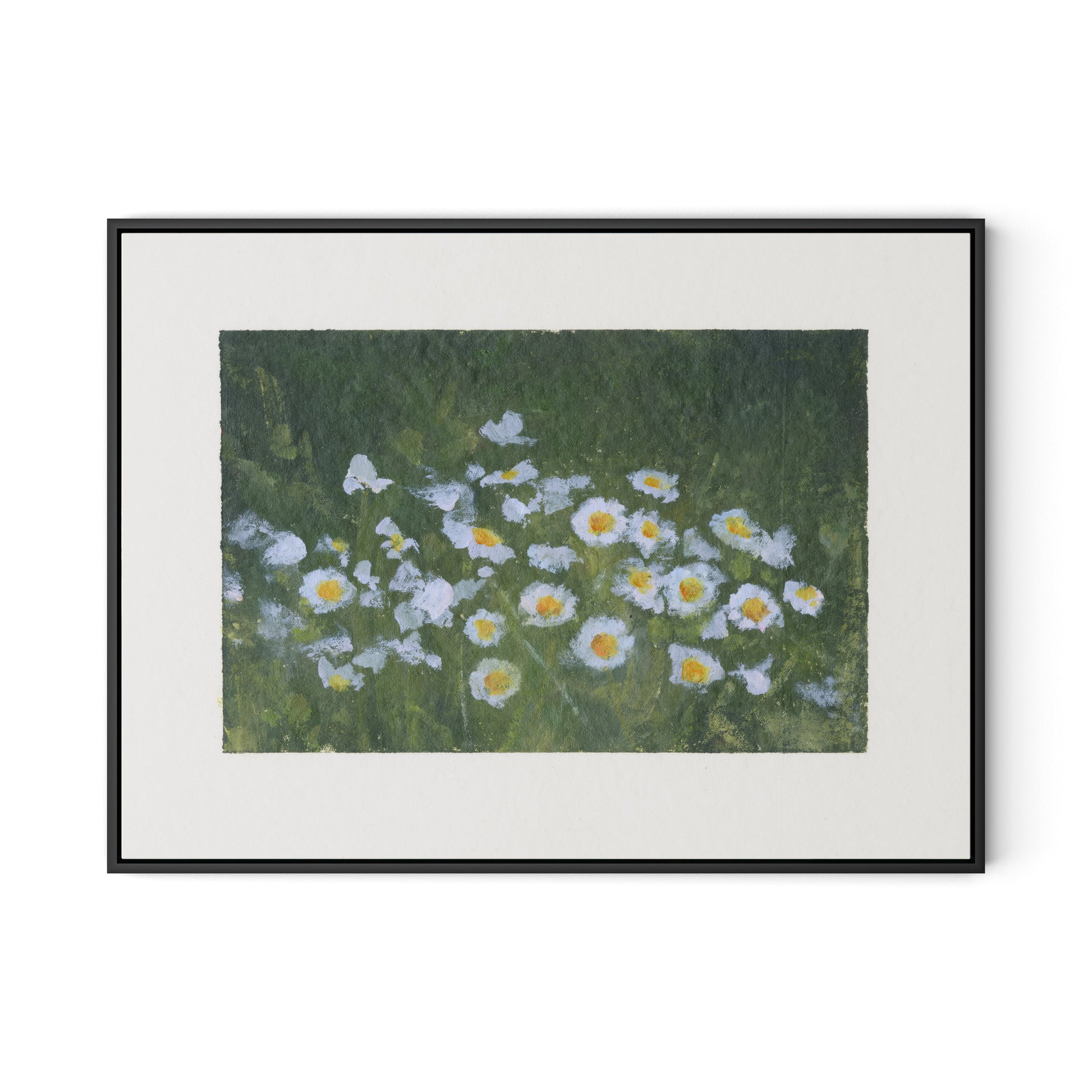 Wildflower Constellations XIX with border Canvas Floater Framed / 32 x 24 in / Black