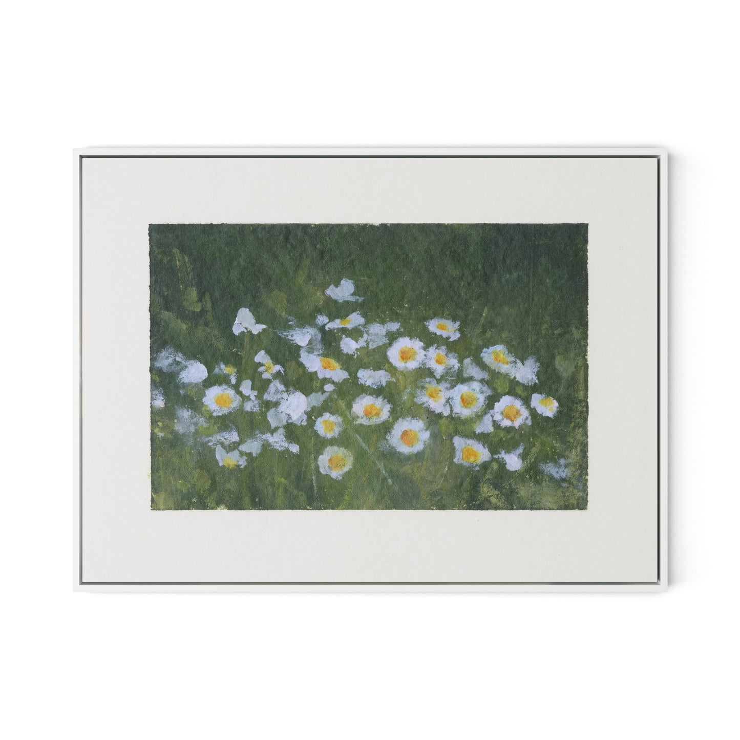Wildflower Constellations XIX with border Canvas Floater Framed / 32 x 24 in / White