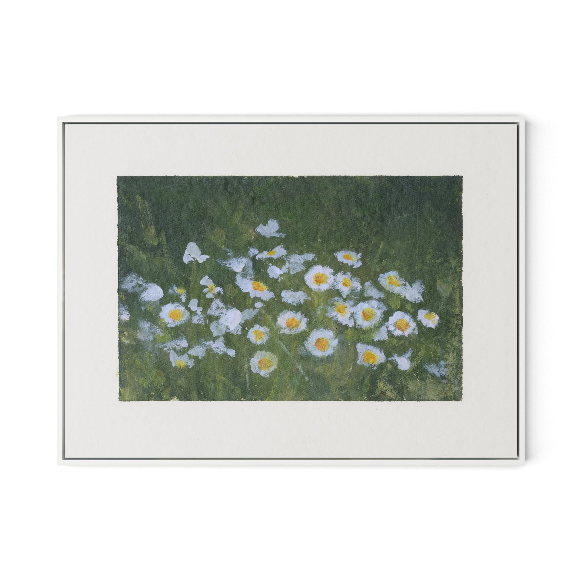 Wildflower Constellations XIX with border Canvas Floater Framed / 32 x 24 in / White