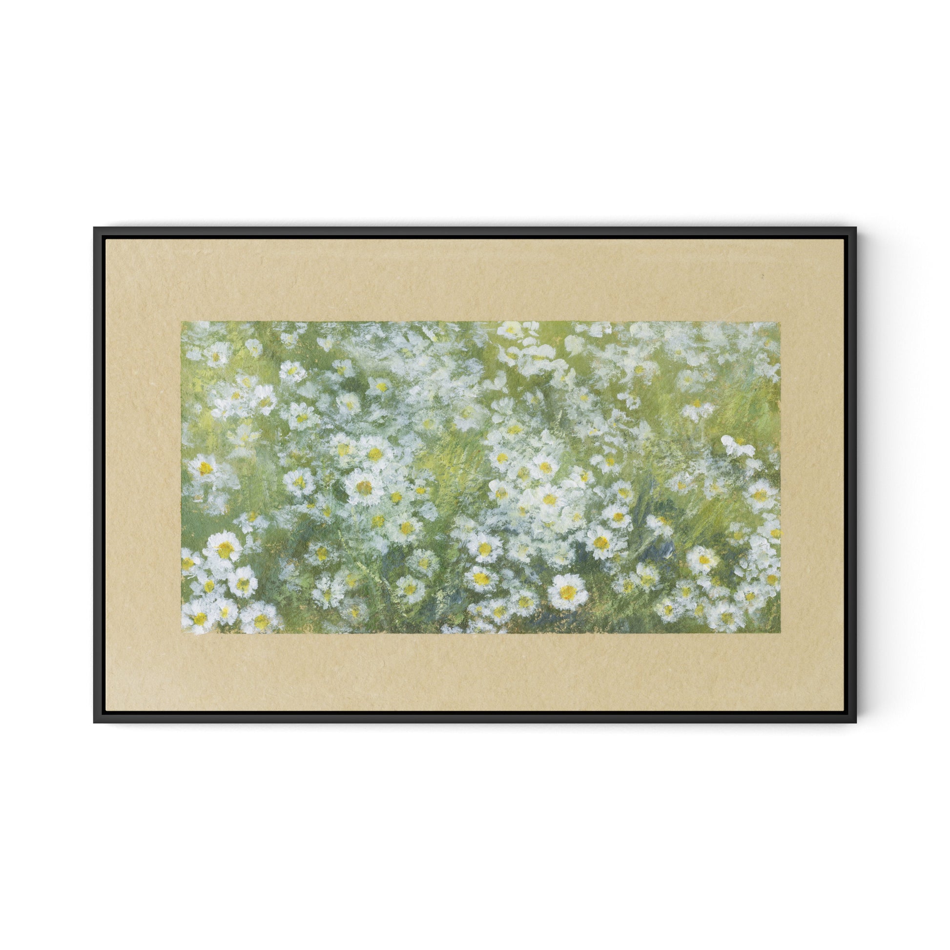 Chorus of Daisies IV Canvas Floater Framed / 32 x 21 in / Black