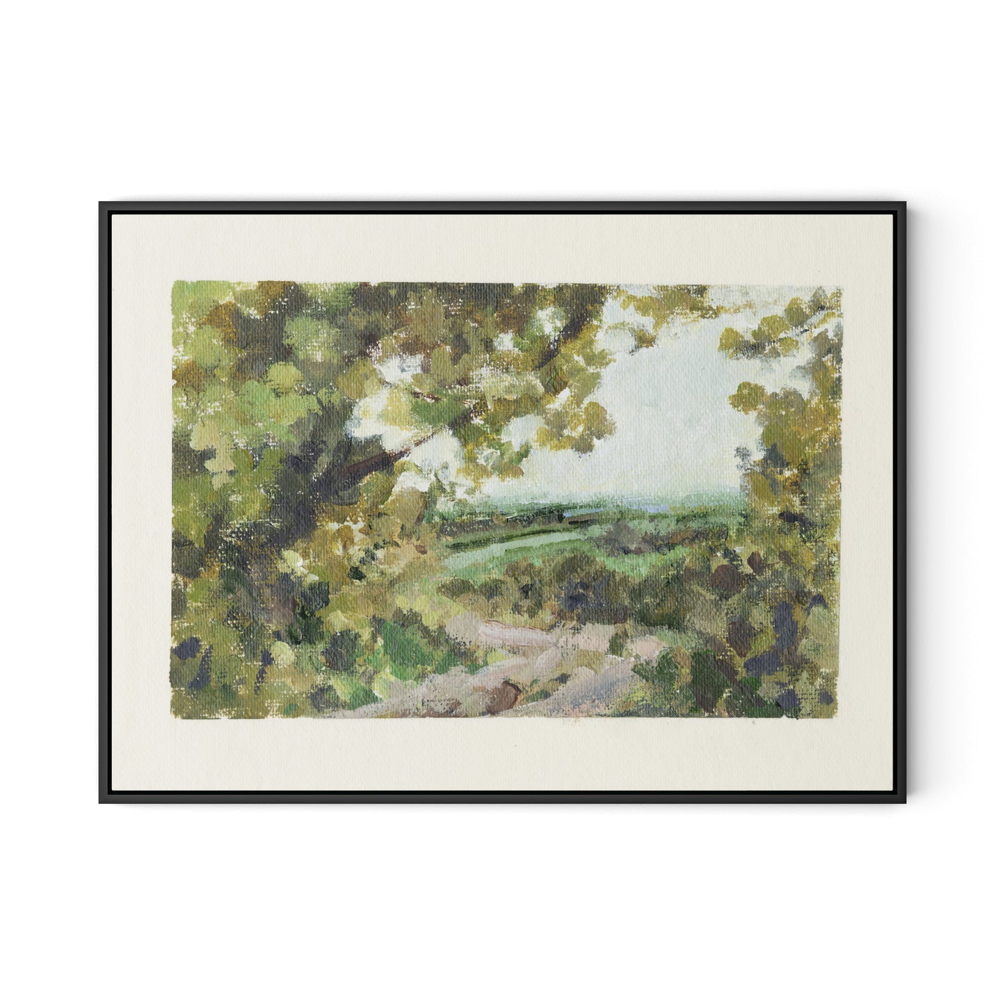 Summer Passage with border Canvas Floater Framed / 32 x 24 in / Black