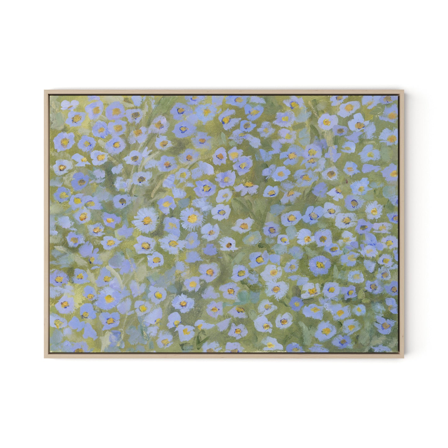 Chorus of Wildflowers VII Canvas Floater Framed / 32 x 24 in / Natural Maple