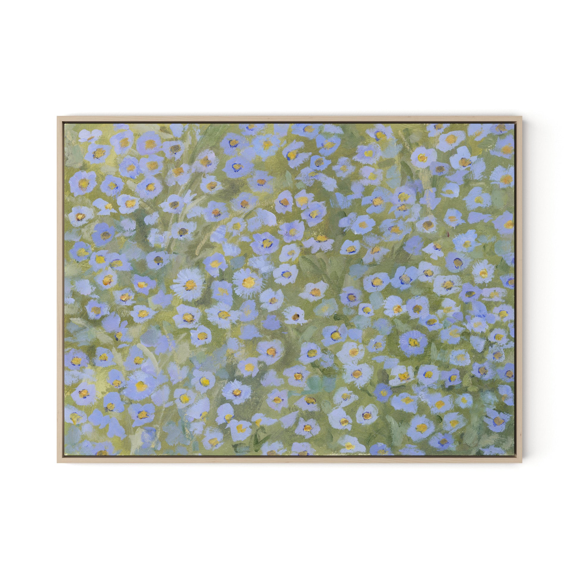 Chorus of Wildflowers VII Canvas Floater Framed / 32 x 24 in / Natural Maple