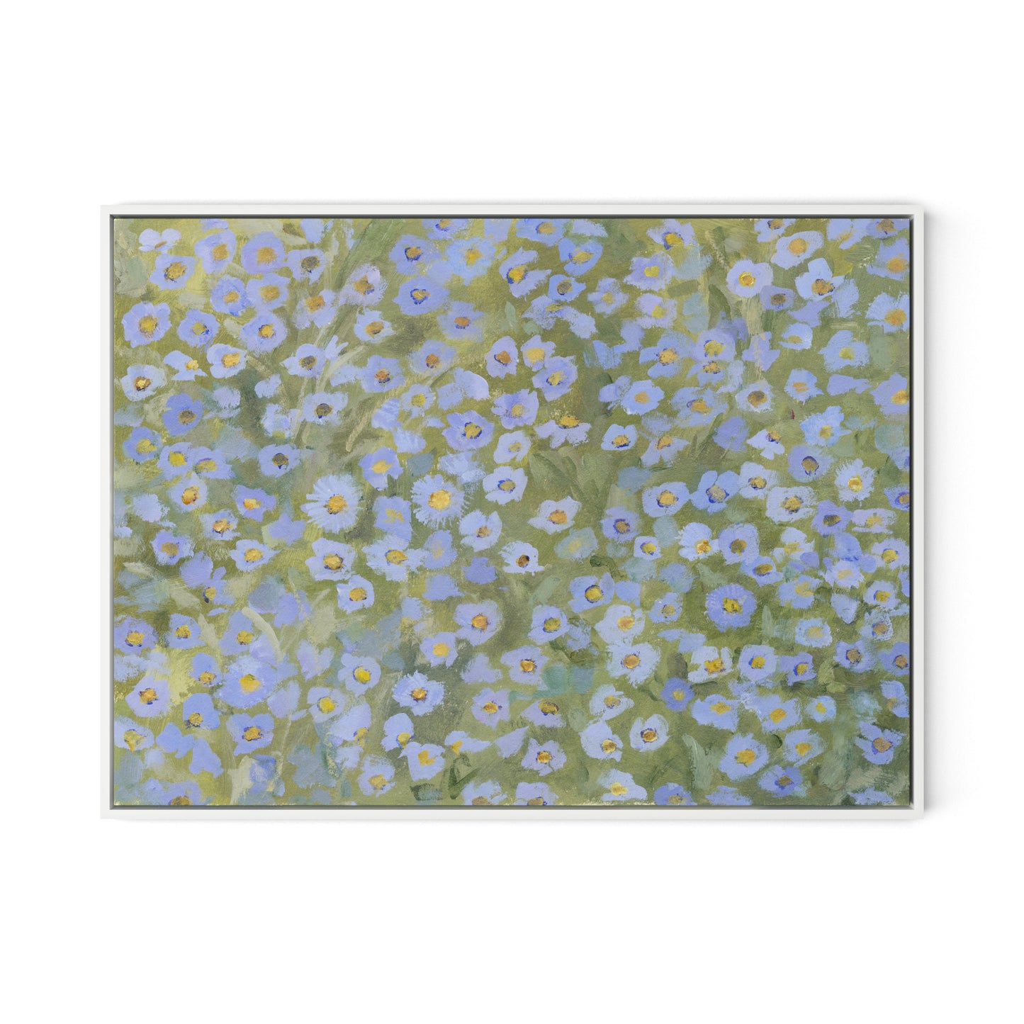 Chorus of Wildflowers VII Canvas Floater Framed / 32 x 24 in / White