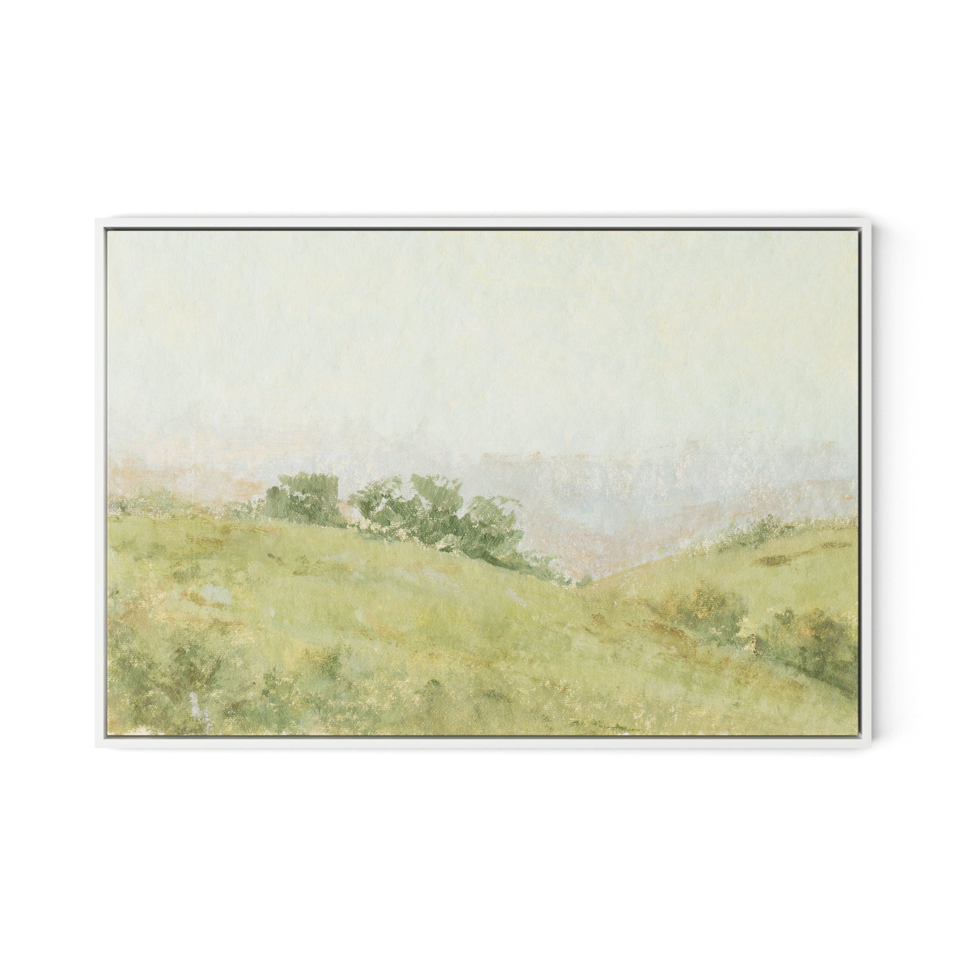 Vale Canvas Floater Framed / 32 x 22 in / White