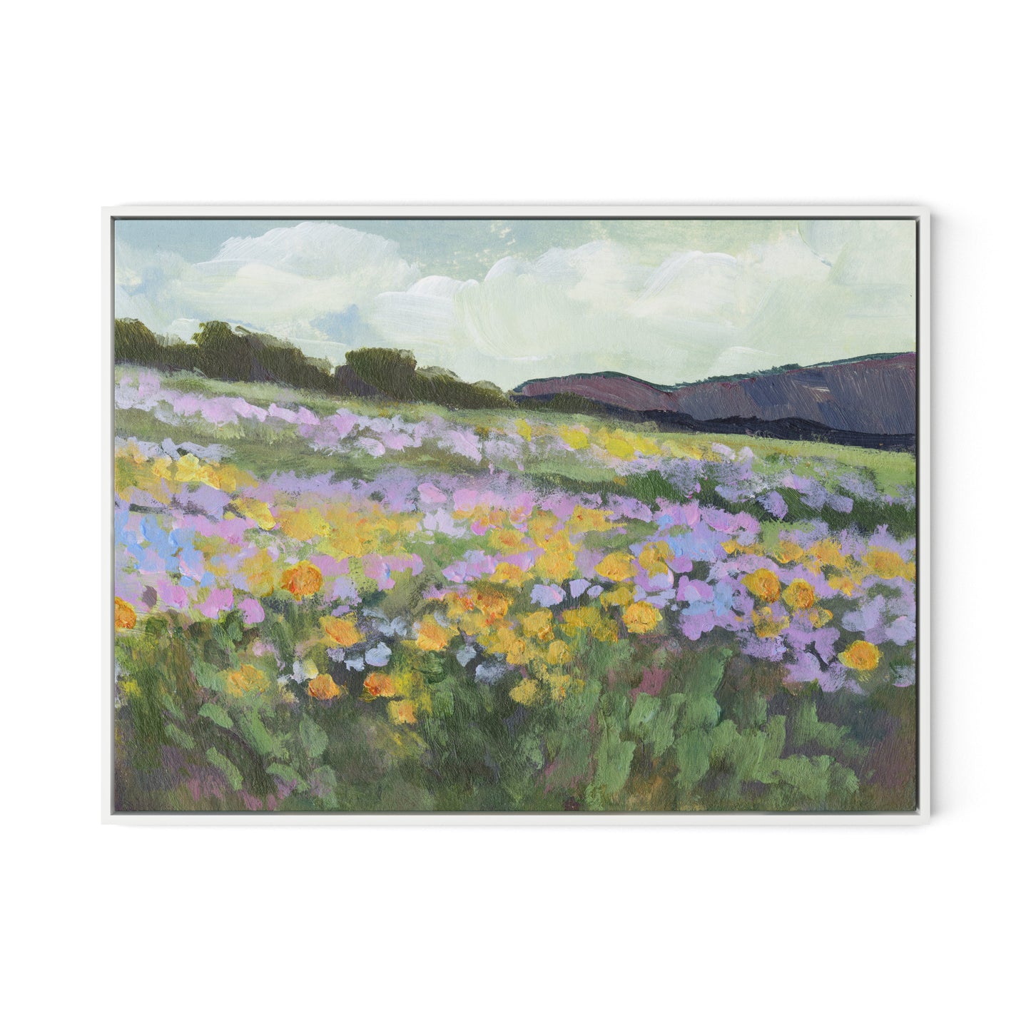 Verdure Canvas Floater Framed / 32 x 24 in / White