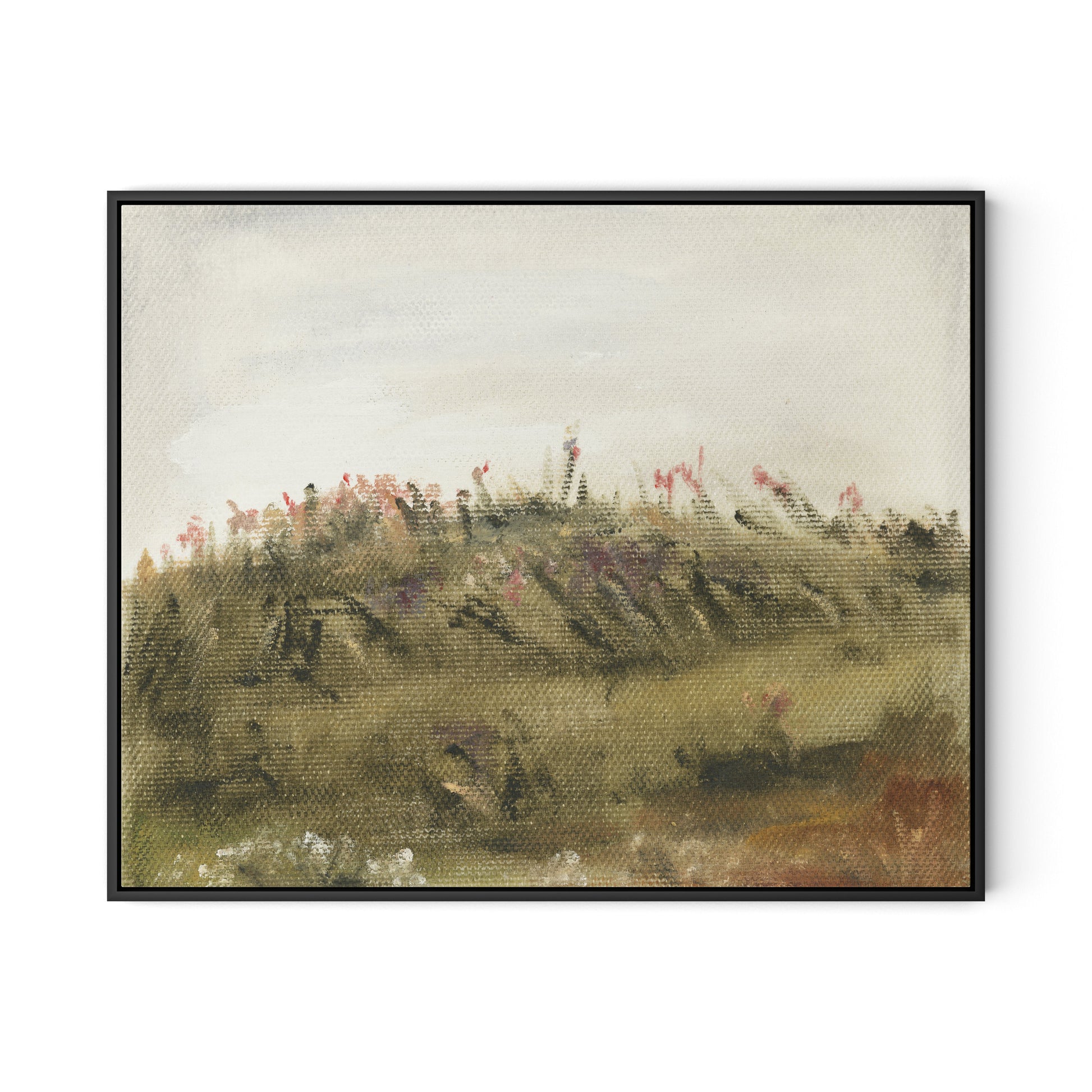 Overgrown Pastures I Canvas Floater Framed / 32 x 26.5 in / Black