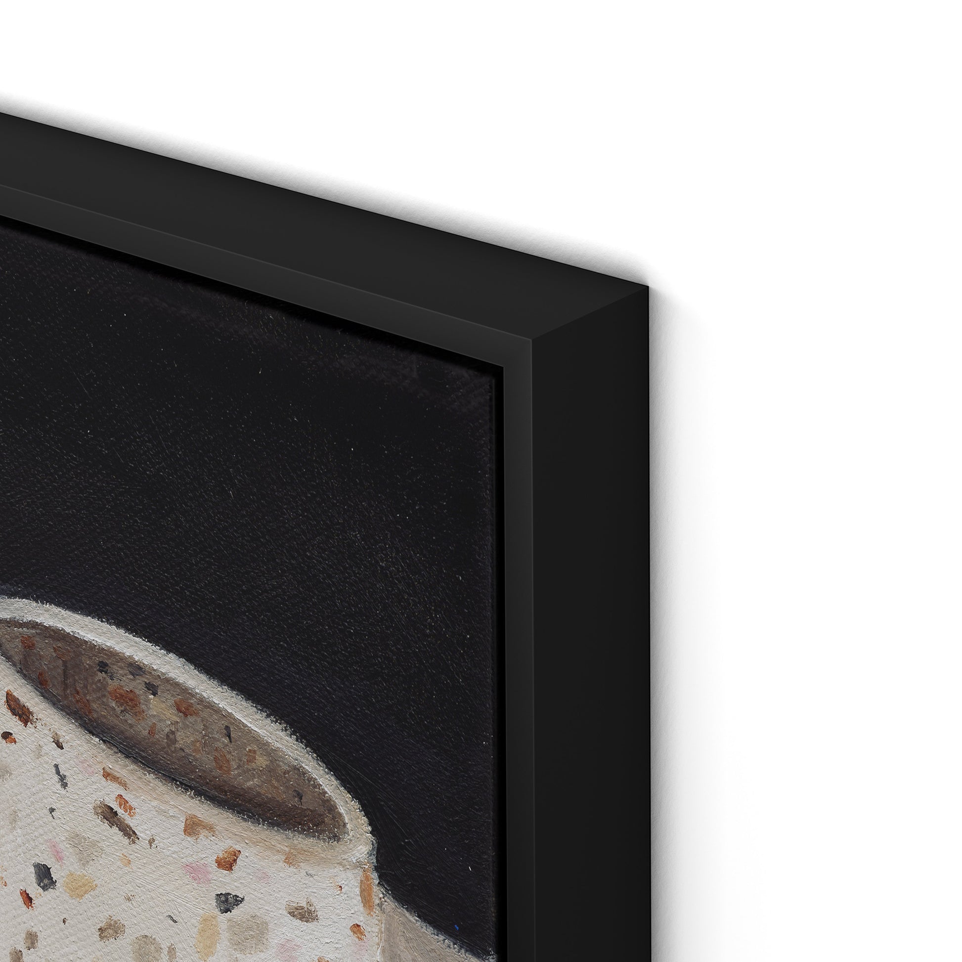 Terrazzo Vase Canvas Floater Framed / 32 x 17 in / Black