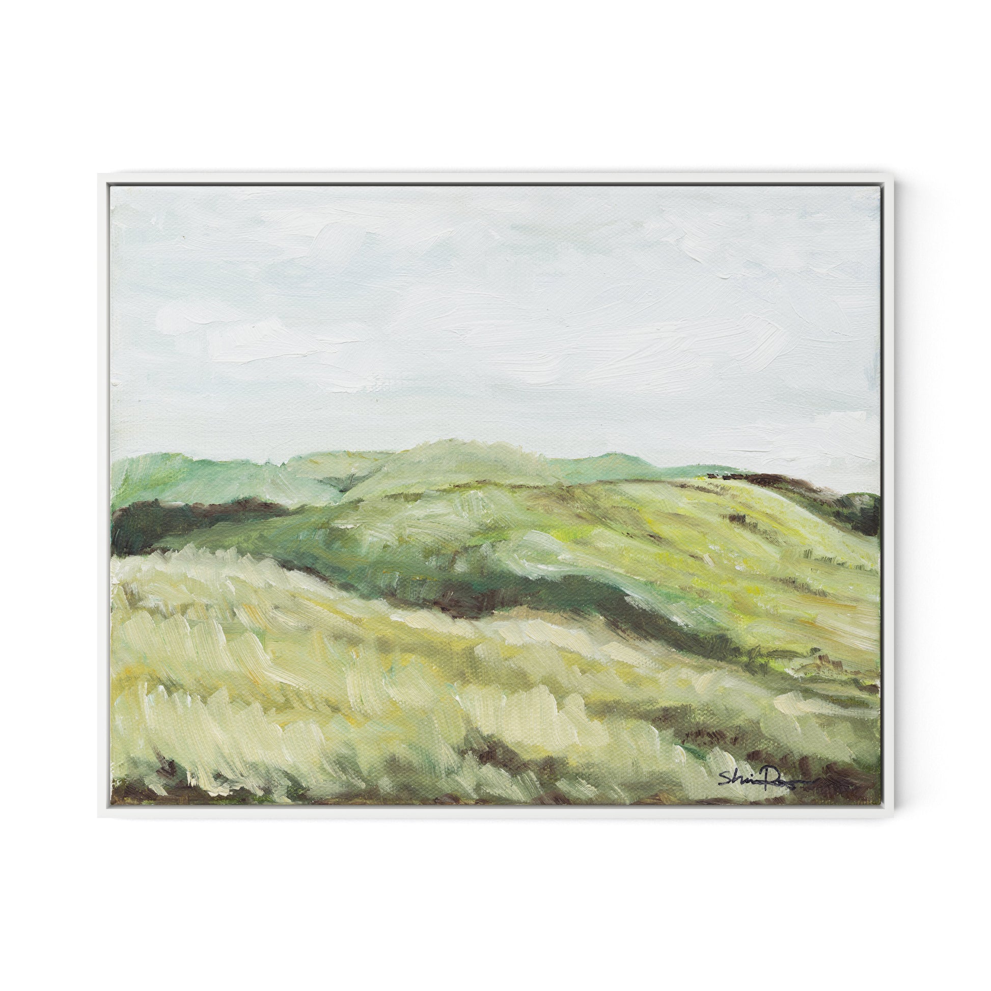Hillside Canvas Floater Framed / 32 x 26 in / White